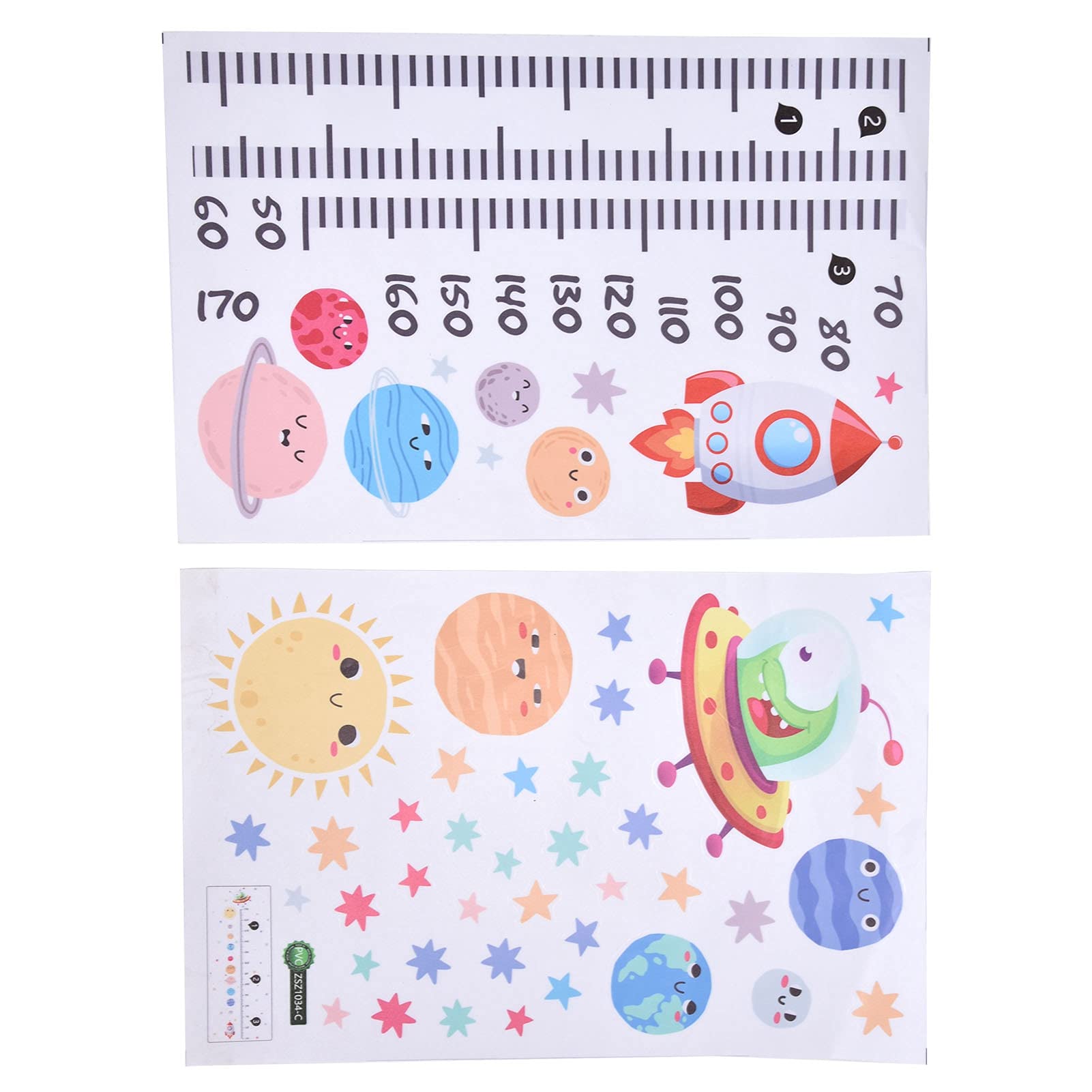Kids Wall Stickers - Space Themed PVC Cartoon Decals for Bedroom & Living Room Decor | Perfect for Nursery, Playroom & Children's Spaces