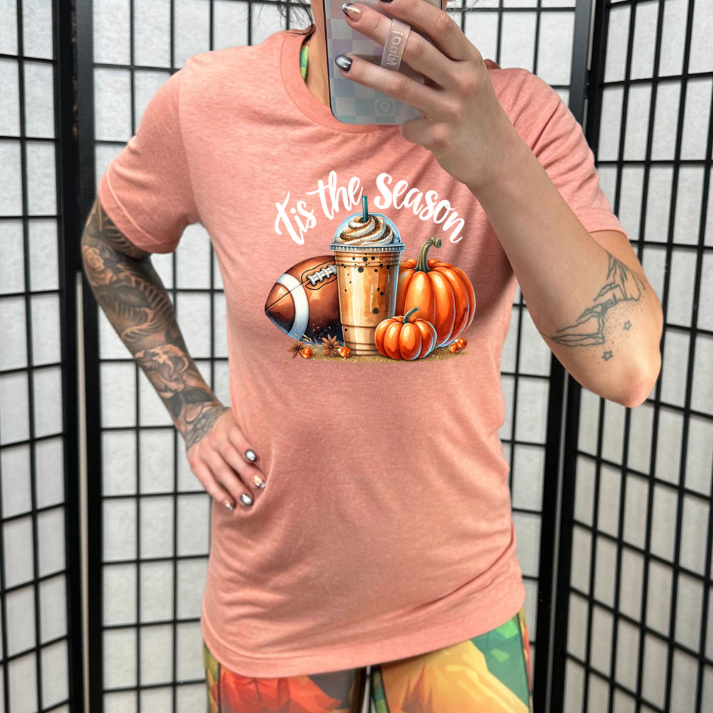 Football Coffee 'Tis The Season Shirt - Unisex Holiday Sweatshirt for Christmas Gifts & Football Fans