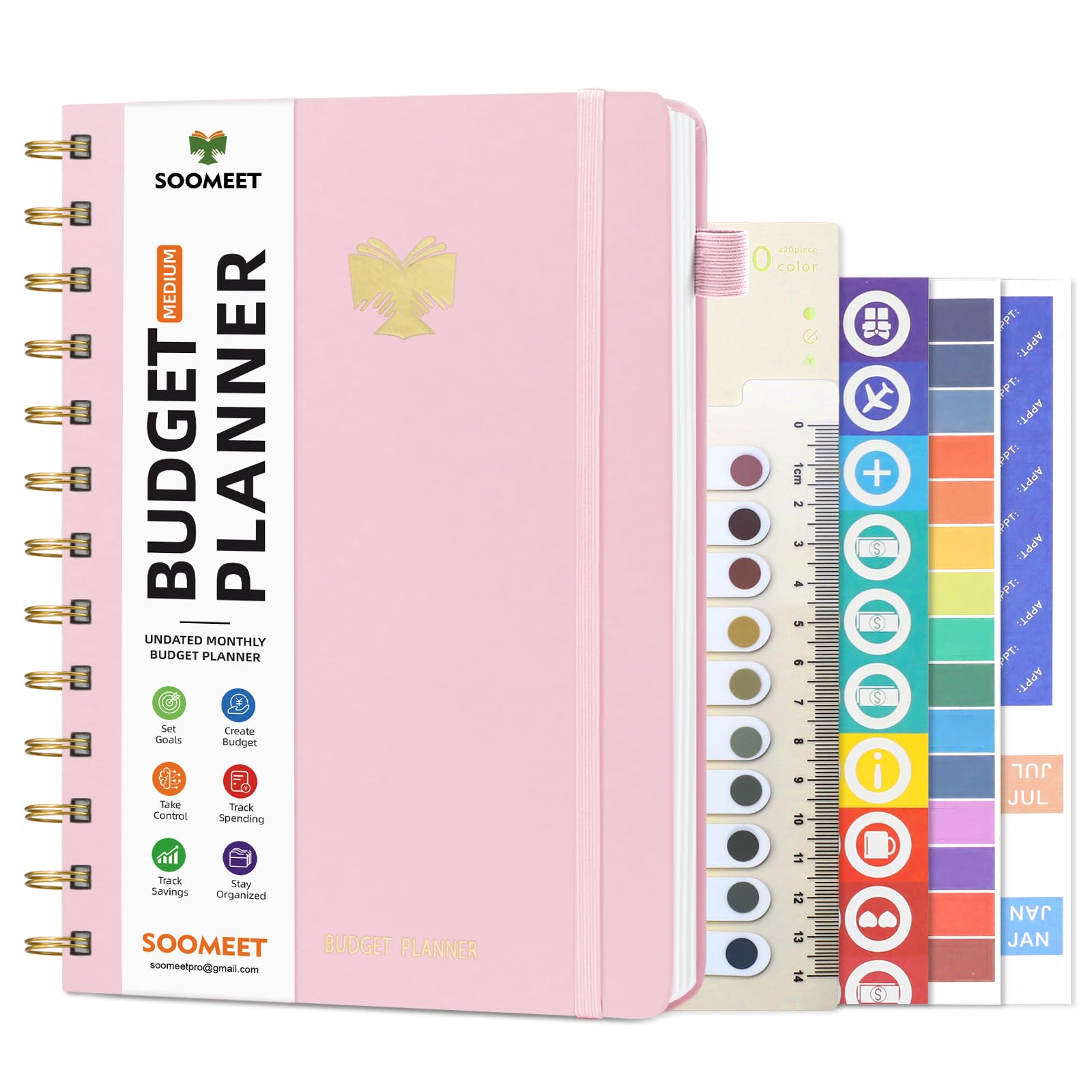 2025-2026 Budget Planner - Monthly Bill Organizer with Pockets | Undated Financial Planner with Expense Tracker | Money Management Journal | Medium Size 5.5