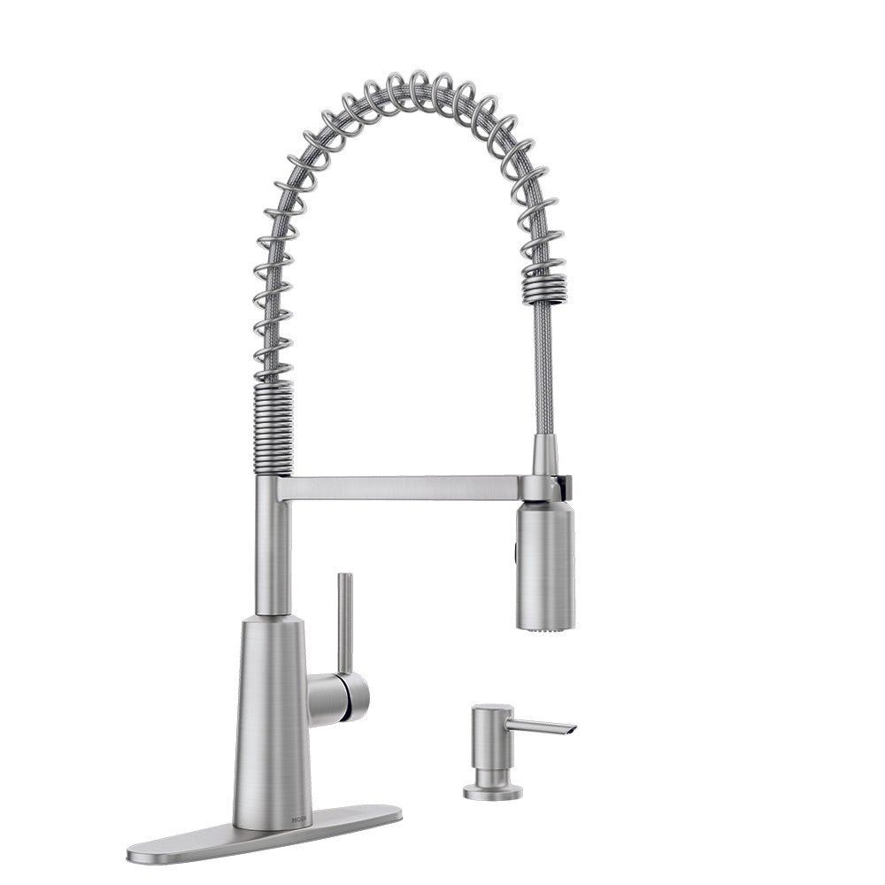 Moen® SRS Mod Coil Pull Down Kitchen Faucet - Stainless Steel with High Arc Spout for Modern Kitchens | Perfect for Washing Dishes, Filling Pots & Cleaning Vegetables