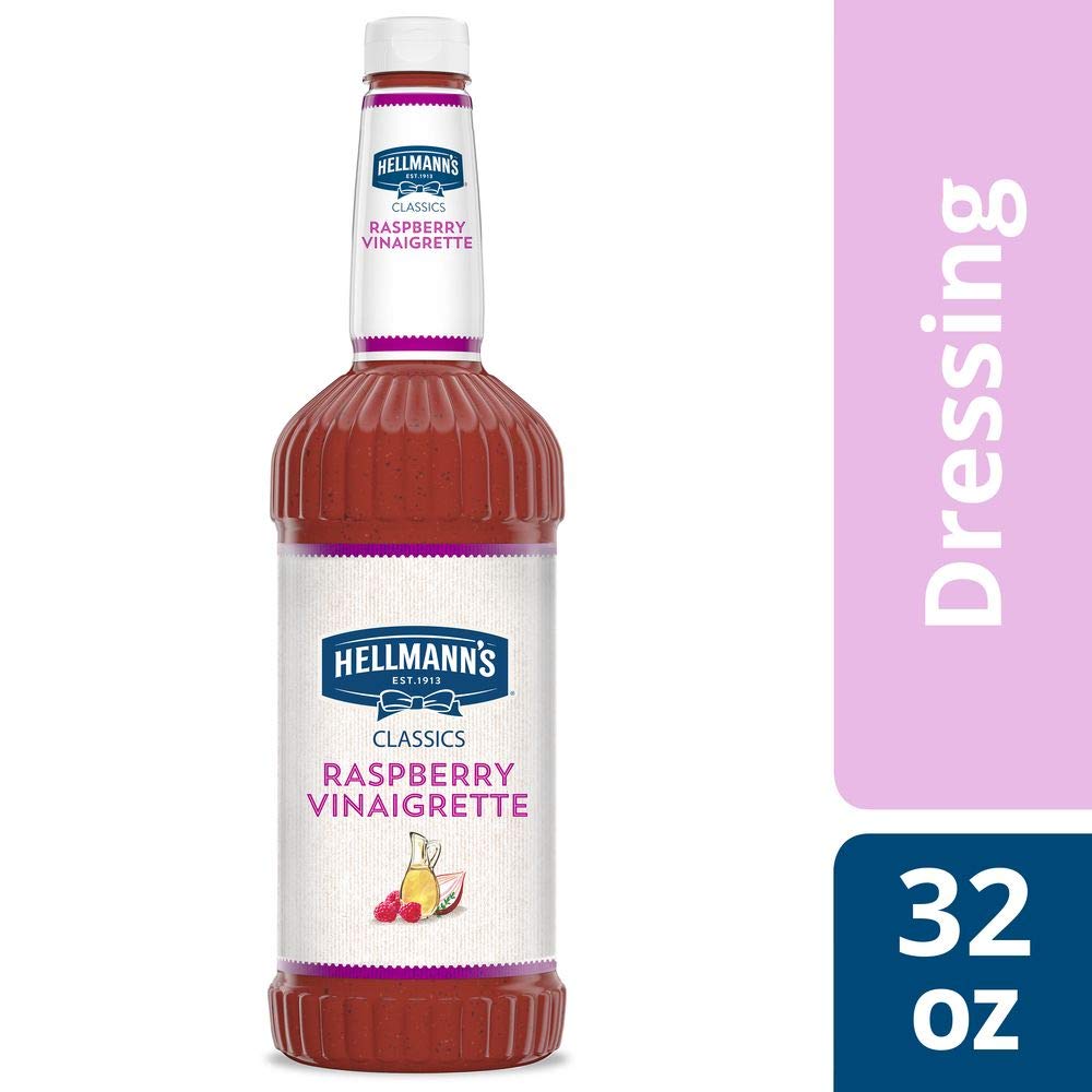 Hellmann's Raspberry Vinaigrette Salad Dressing - Gluten Free, No Artificial Flavors, 32 oz (Pack of 6) | Perfect for Salads, Sandwiches & Marinades | Natural Ingredients, No High Fructose Corn Syrup