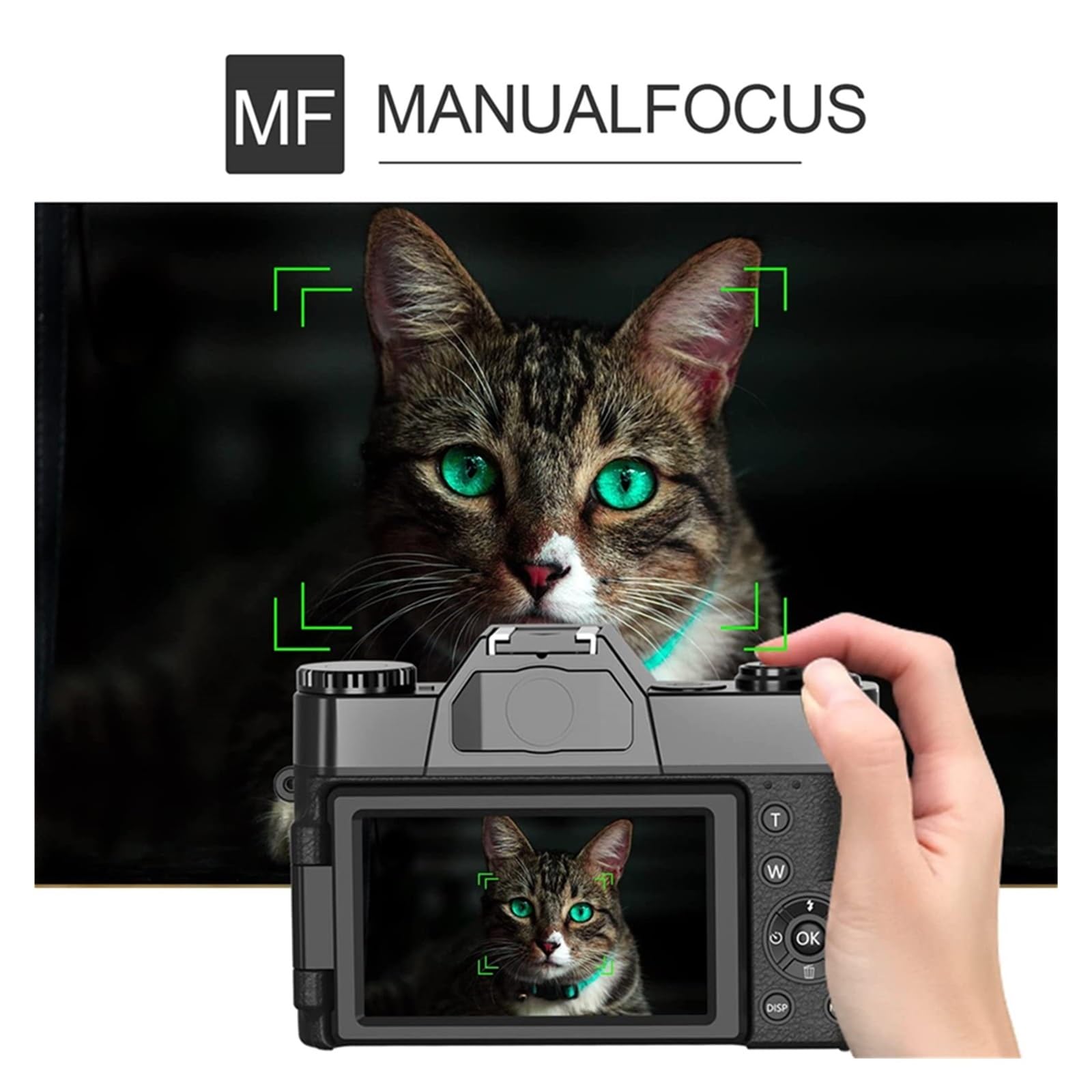48MP Digital Camcorder with Wide Angle & Macro Lens - 16X Zoom, Auto Focus, 64GB Memory - Perfect for Vlogging, YouTube, Live Streaming & Photography (Includes Lens)