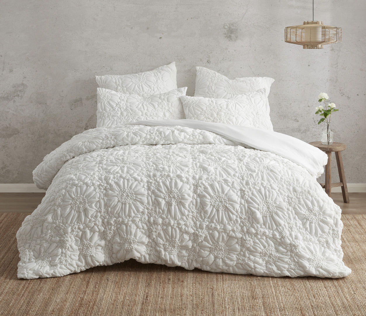 Lou Lou Cotton Jersey Duvet Cover Set - Soft Ivory Bedding for Cozy Comfort | Perfect for Master Bedroom, Guest Room & Dorm Decor