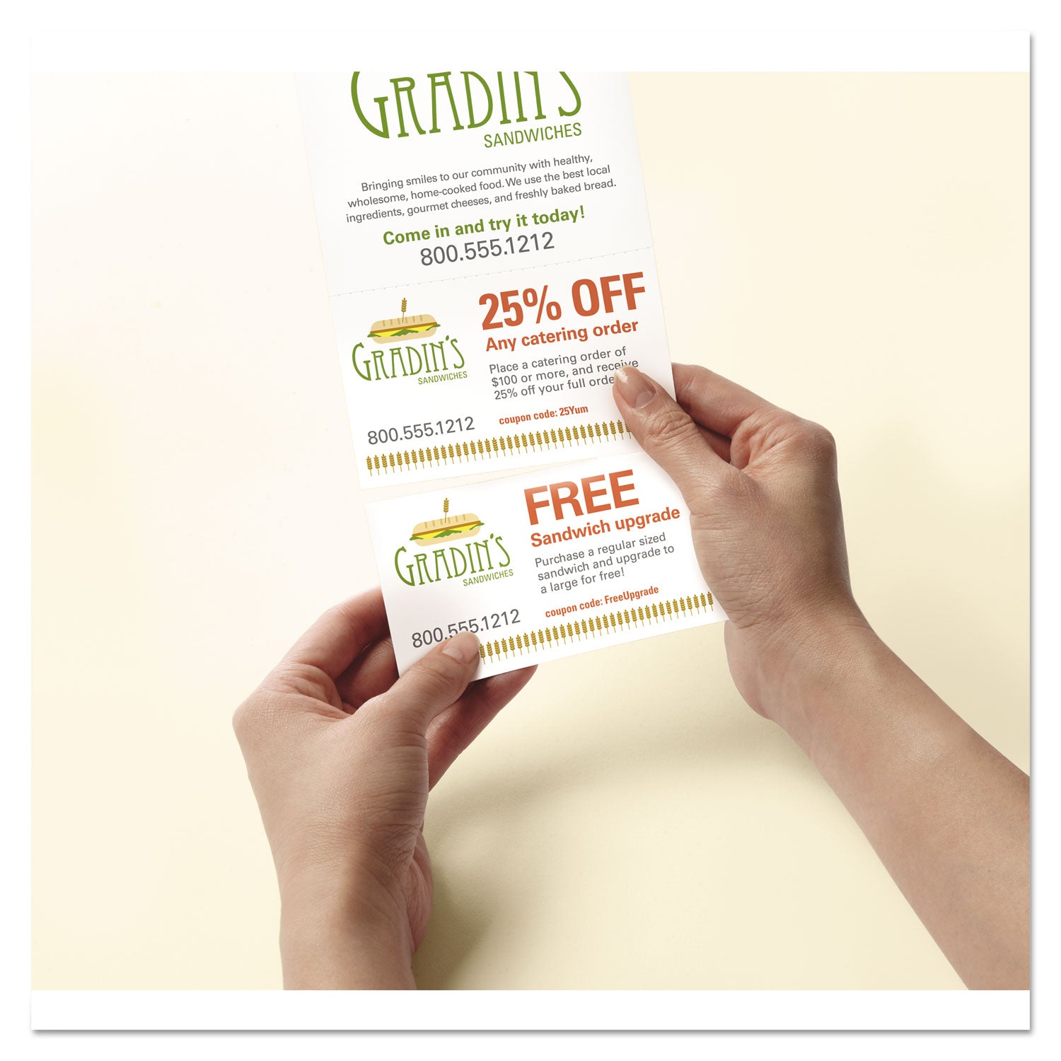 Avery® White Door Hanger with Tear Away Cards - 4.25