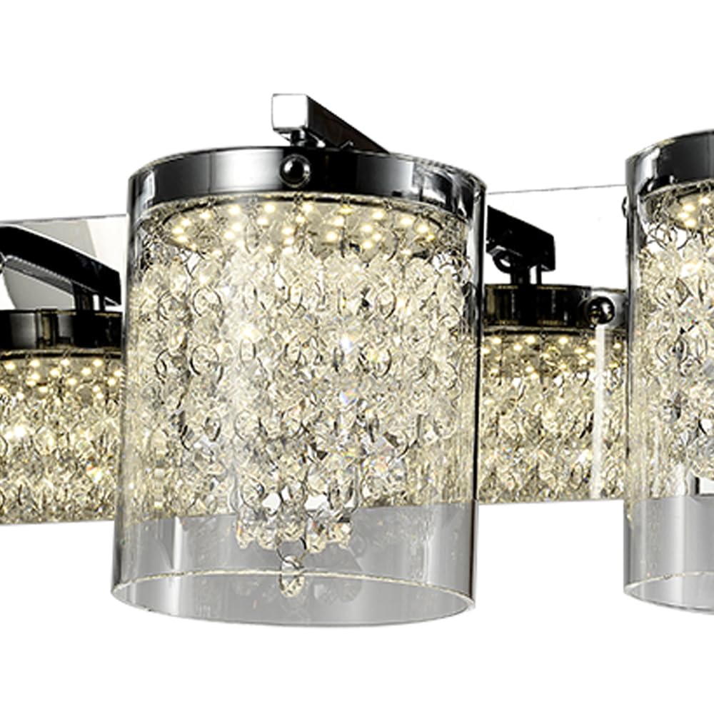 ZP88 Modern 3-Light LED Bathroom Vanity Light Fixture - Brushed Chrome Finish - Perfect for Bathroom, Powder Room & Dressing Area Makeup Lighting