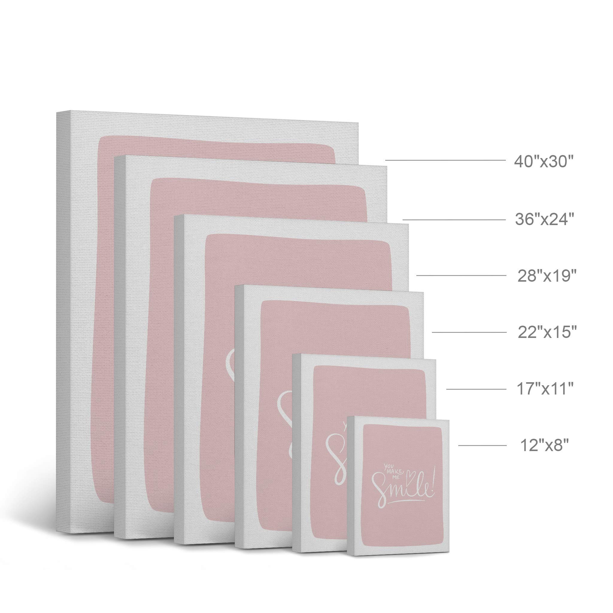 You Make Me Smile Pink Canvas Wall Art - 17x11 Inch Ready to Hang Nursery Decor, Kids Room Decor & Baby Room Decor | Handmade in USA | Perfect for Bedrooms, Playrooms & Gift Giving
