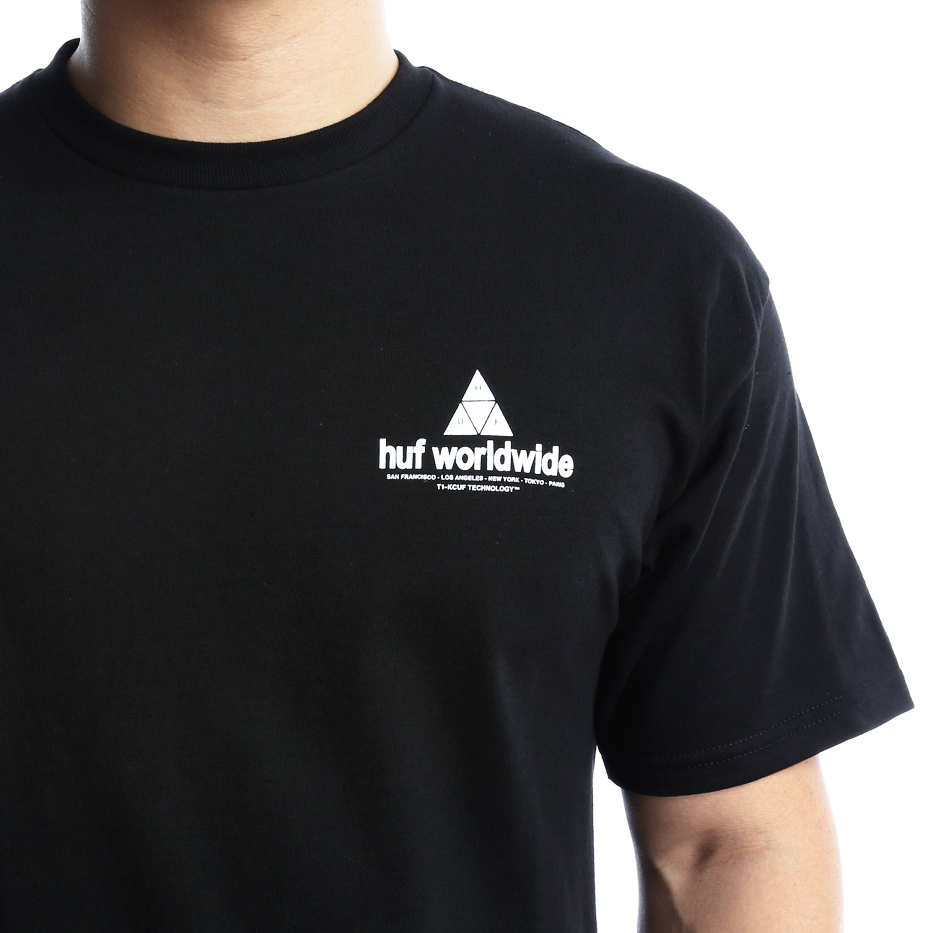 Huf Peak Short Sleeve T-Shirt for Men - Black | Casual Streetwear Tee for Everyday Wear & Urban Fashion