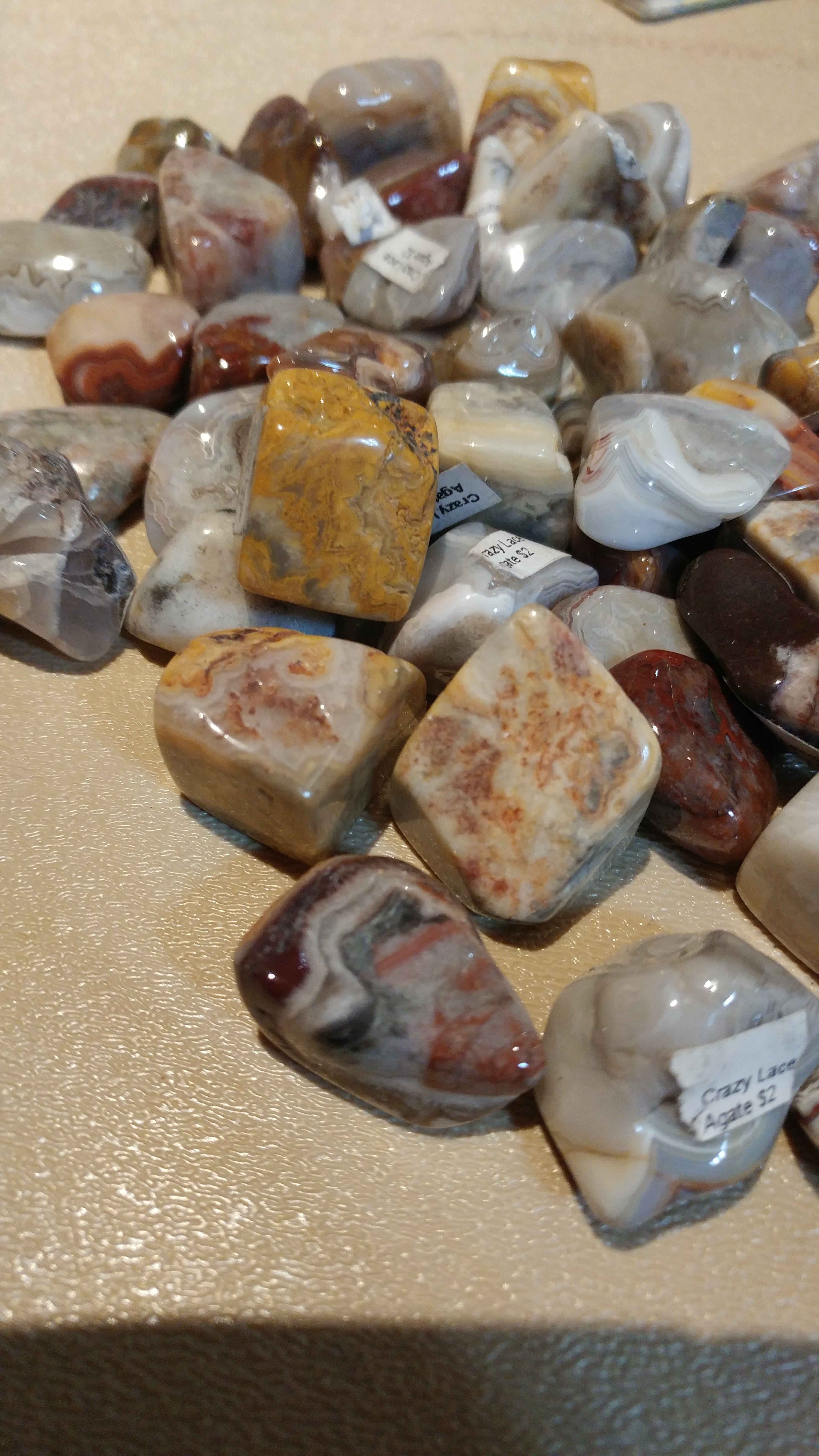 Natural Crazy Lace Agate Tumbled Stones - Bulk Loose Healing Crystals for Jewelry Making, Meditation & Home Decor