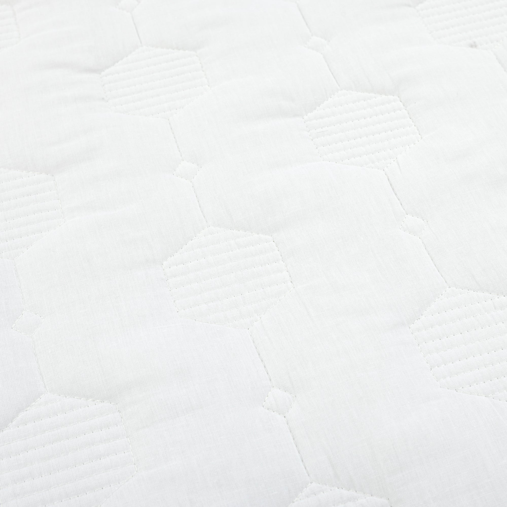 Hexagon Honeycomb Textured Cotton Quilt Set - 3 Piece Bedding Set with Soft Breathable Fabric for All Seasons | Perfect for Bedroom, Guest Room & Dorm Decor