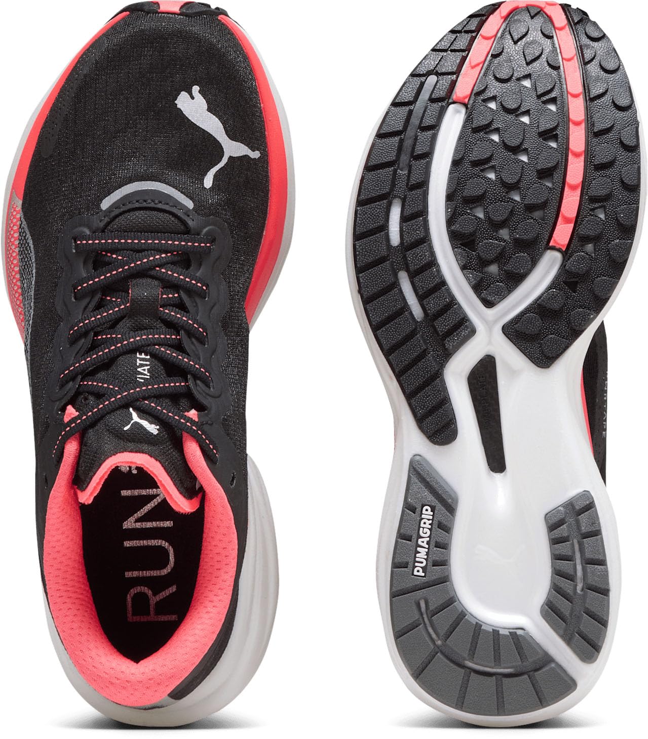 PUMA Women's Deviate Nitro 2 Running Shoes - Lightweight Cushioned Sneakers for Women - Black Size 9 M (37685517) - Perfect for Road Running, Jogging & Gym Workouts