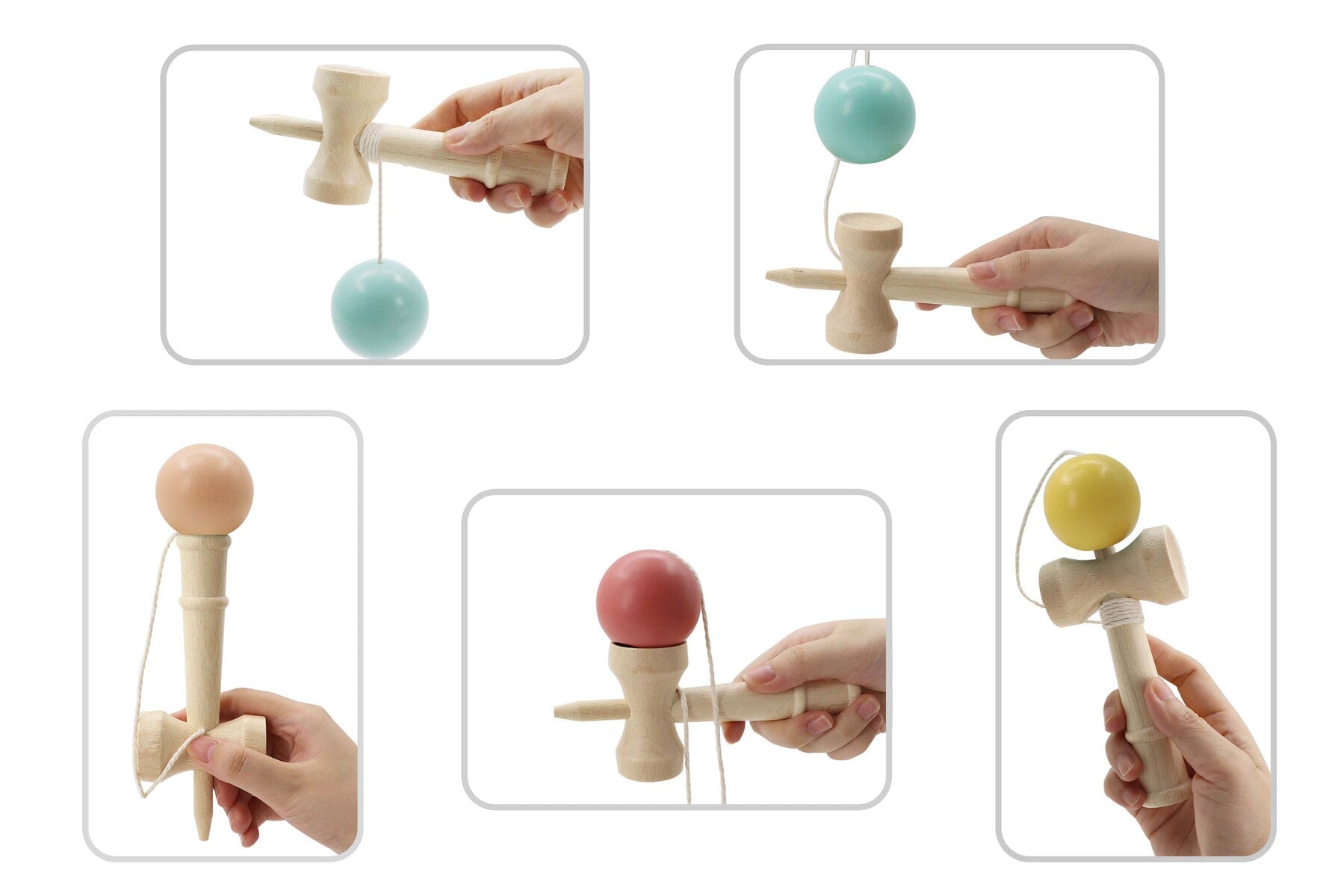 Premium Wooden Kendama Toy for Kids - Traditional Japanese Skill Game with Ball & Cup - Perfect for Hand-Eye Coordination, Outdoor Play & Family Fun