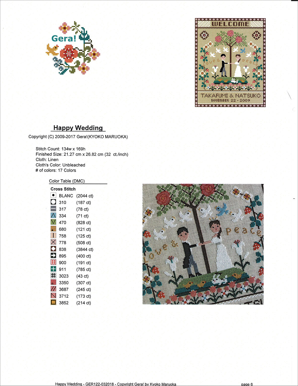 Happy Wedding Cross Stitch Pattern Kit - DIY Embroidery Design for Bridal Shower, Anniversary Gifts - Perfect for Home Decor & Handmade Wedding Favors