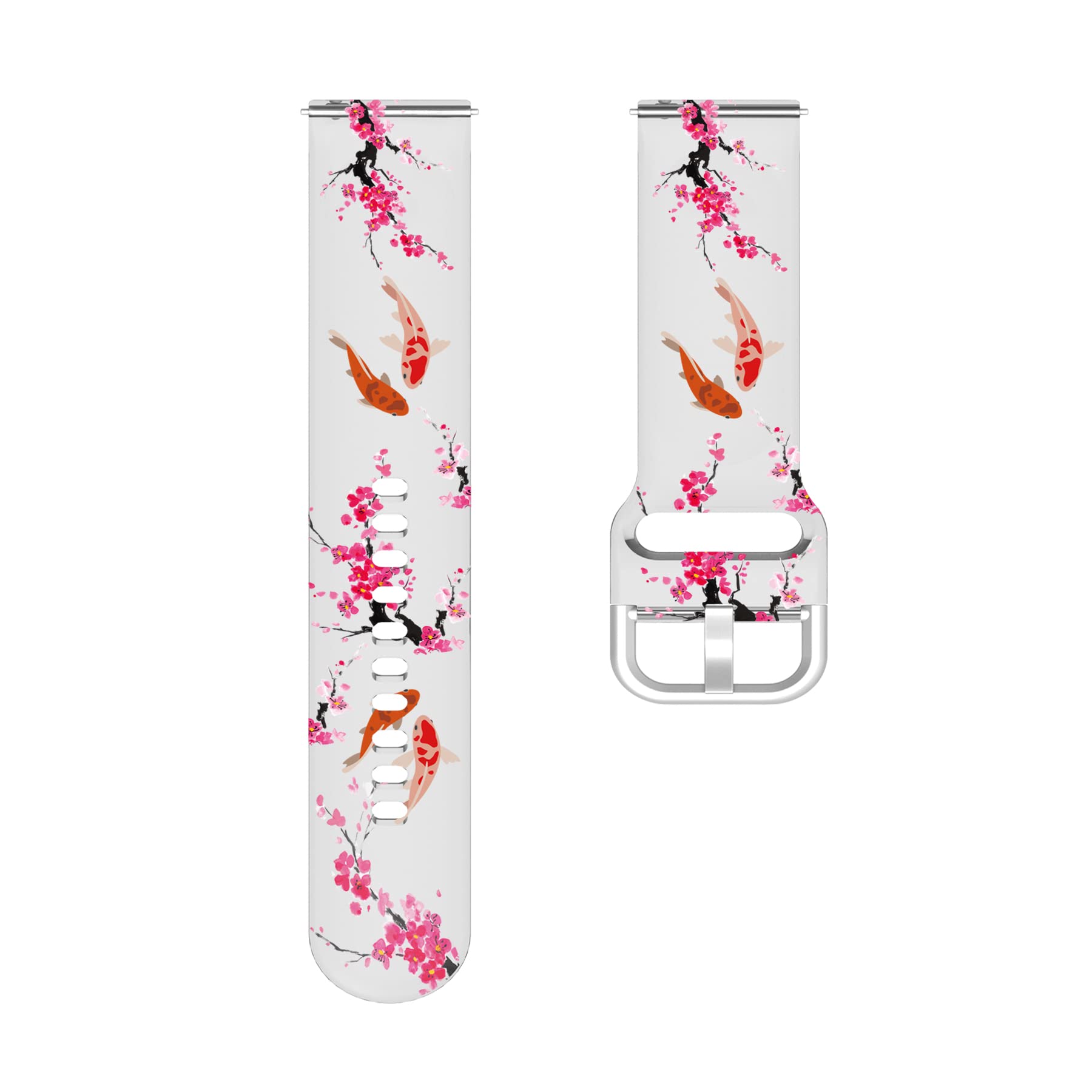 FitTurn Floral Sport Band 22mm - Compatible with Garmin Forerunner 225, Durable Silicone Watch Strap for Women & Men - Perfect for Running, Workouts & Daily Wear
