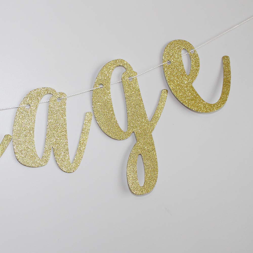 Bon Voyage Banner - Gold Glitter Travel Sign & Garland Decorations for Travel Theme Parties, Graduation Celebrations, Retirement Parties & Moving Away Events - Perfect for Wall Decor, Photo Backdrops & Party Supplies