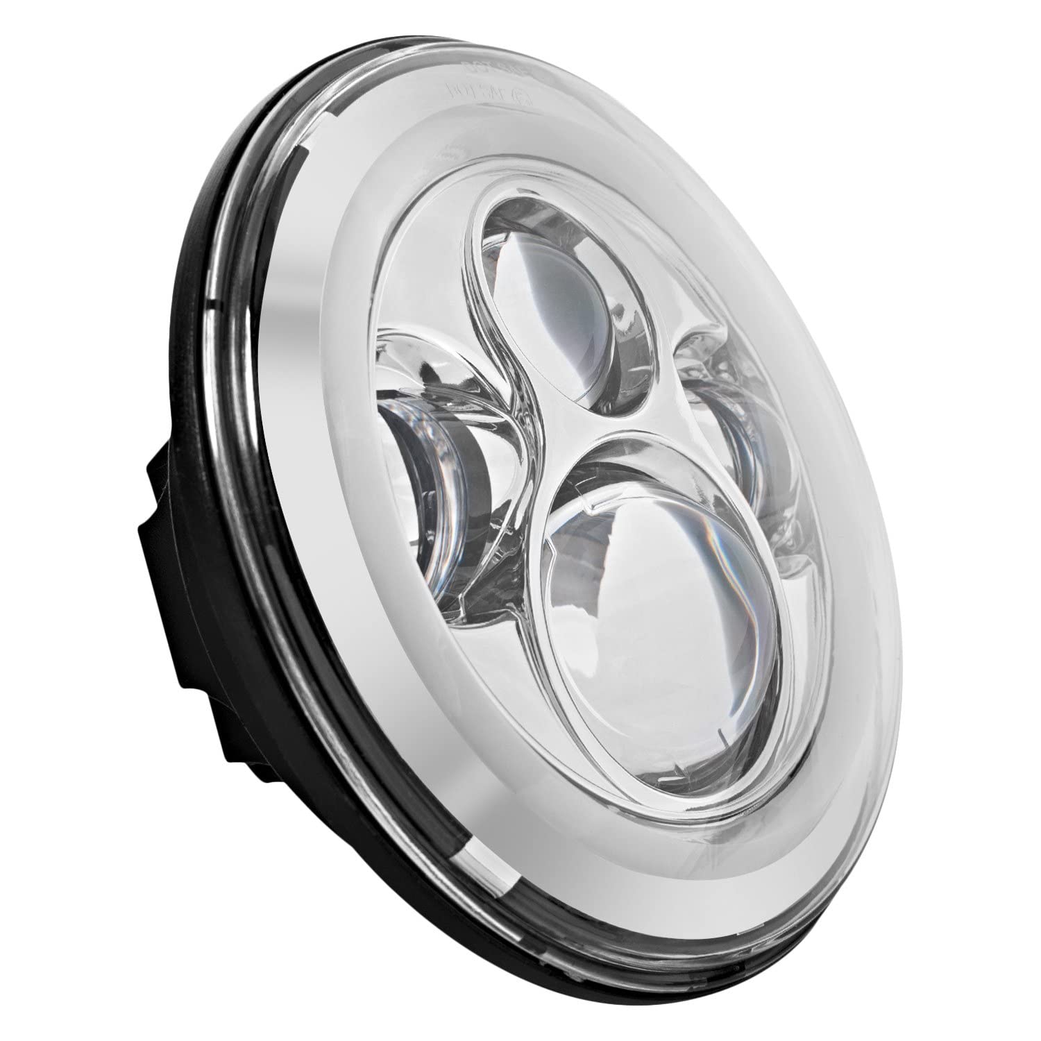 Hogworkz 7 Inch LED Halo Headlight - Daymaker Replacement for Harley Davidson Street Glide, Road King, Electra Glide Ultra & Softail - Chrome Finish | Perfect for Night Riding & Motorcycle Upgrades