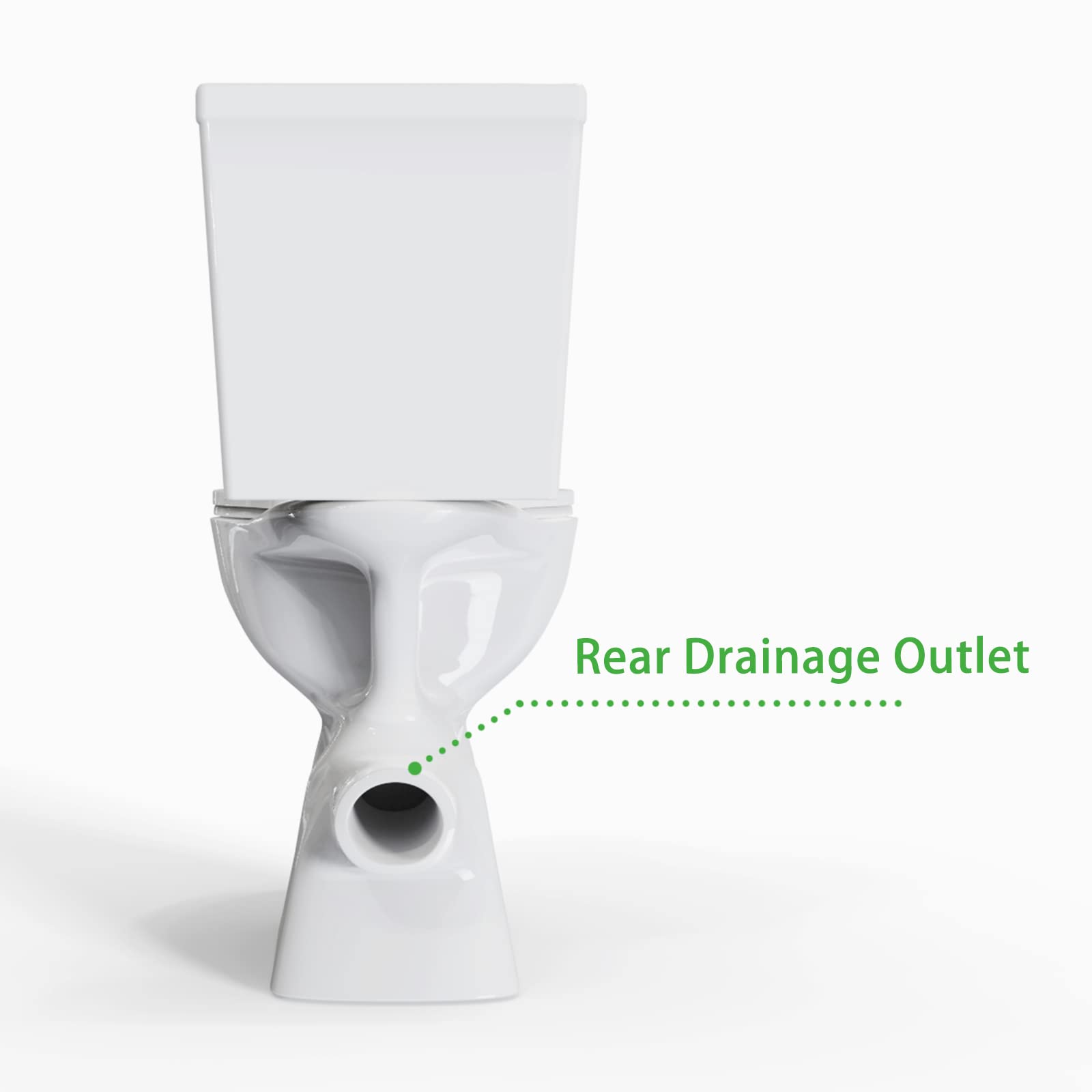 SUPERFLO 19 Inch ADA Compliant Tall Toilet for Seniors - Round Bowl, Dual Flush, Rear Outlet White P-Trap Toilet with Water Tank & Extension Pipe - Ideal for Elderly & Accessible Bathrooms