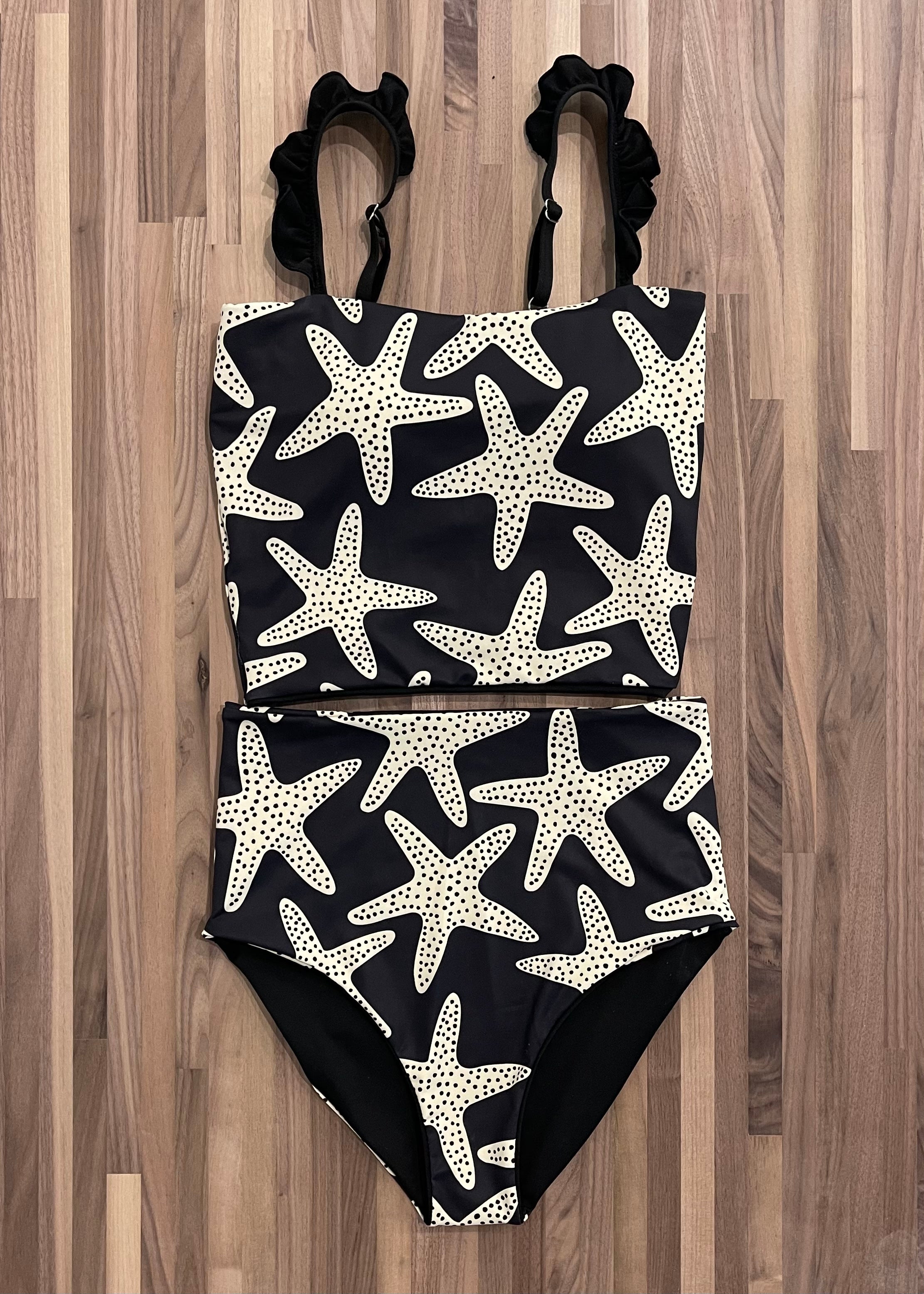 Ava Starfish Reversible Tankini Swimsuit - Women's Two-Piece Bathing Suit with Adjustable Straps & UPF 50+ Protection - Perfect for Beach Vacations, Pool Parties & Summer Getaways