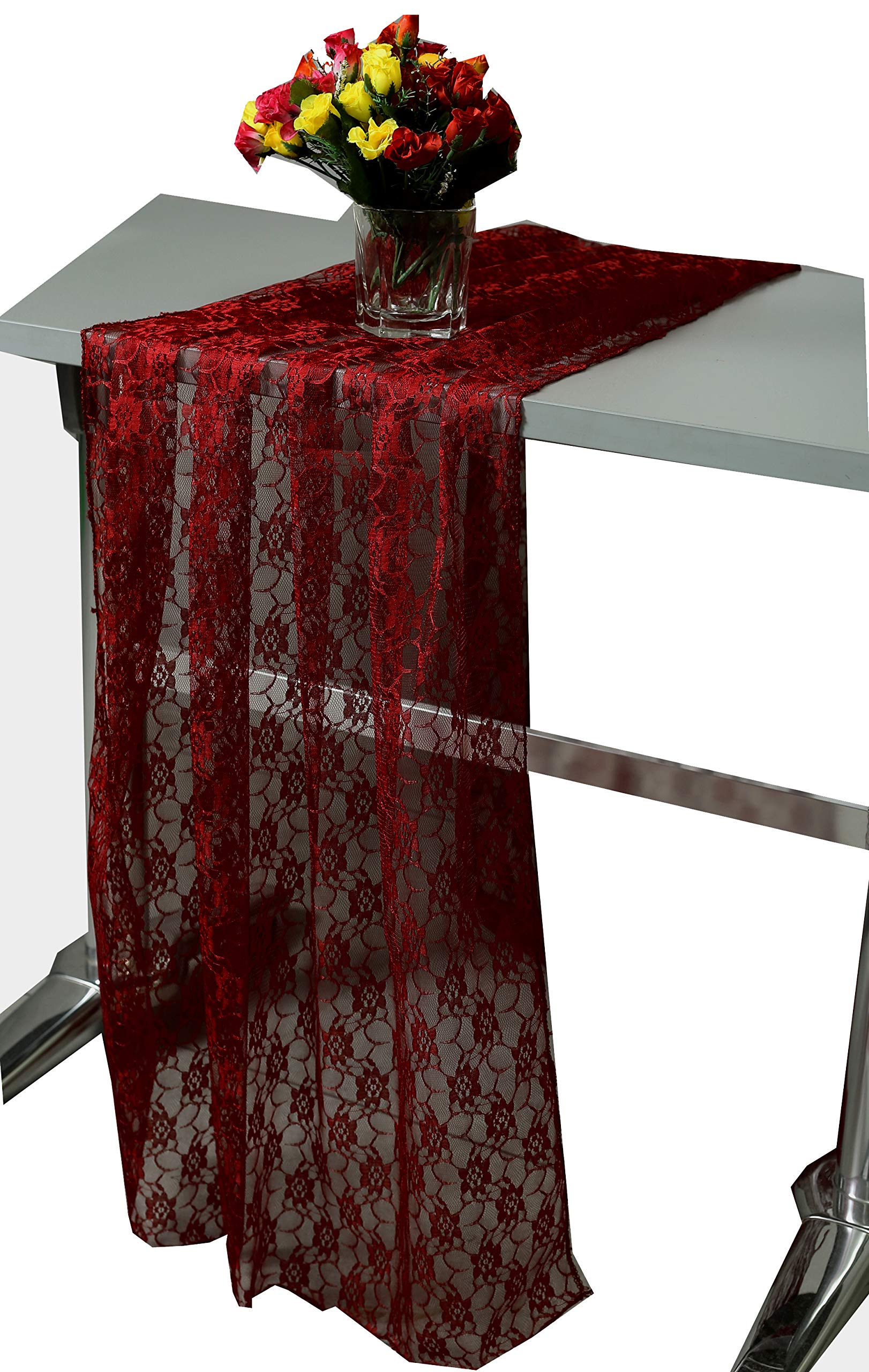 12 Pack Sheer Lace Table Runners 27