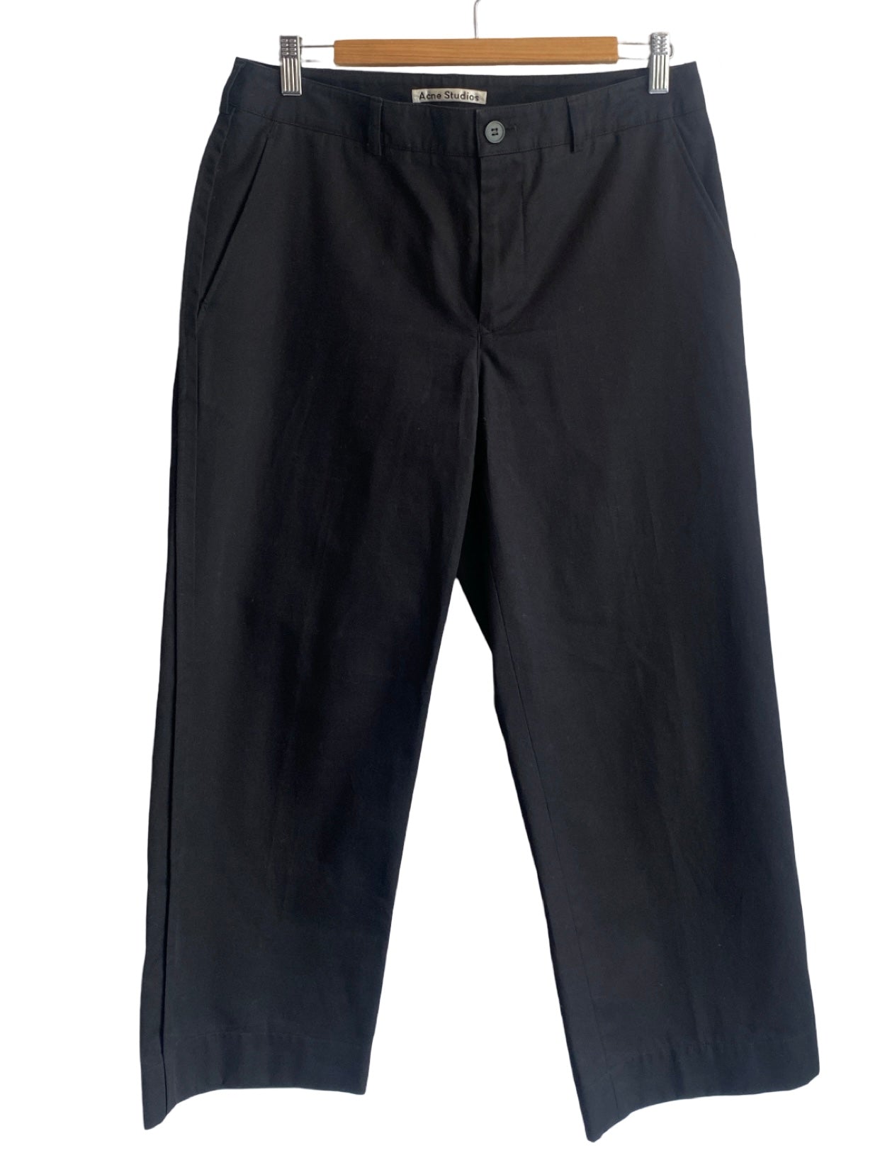 Acne Studios Black Wide Leg Pants for Women - High Waist Loose Fit Trousers | Casual & Office Wear | Perfect for Work, Travel & Everyday Outfits