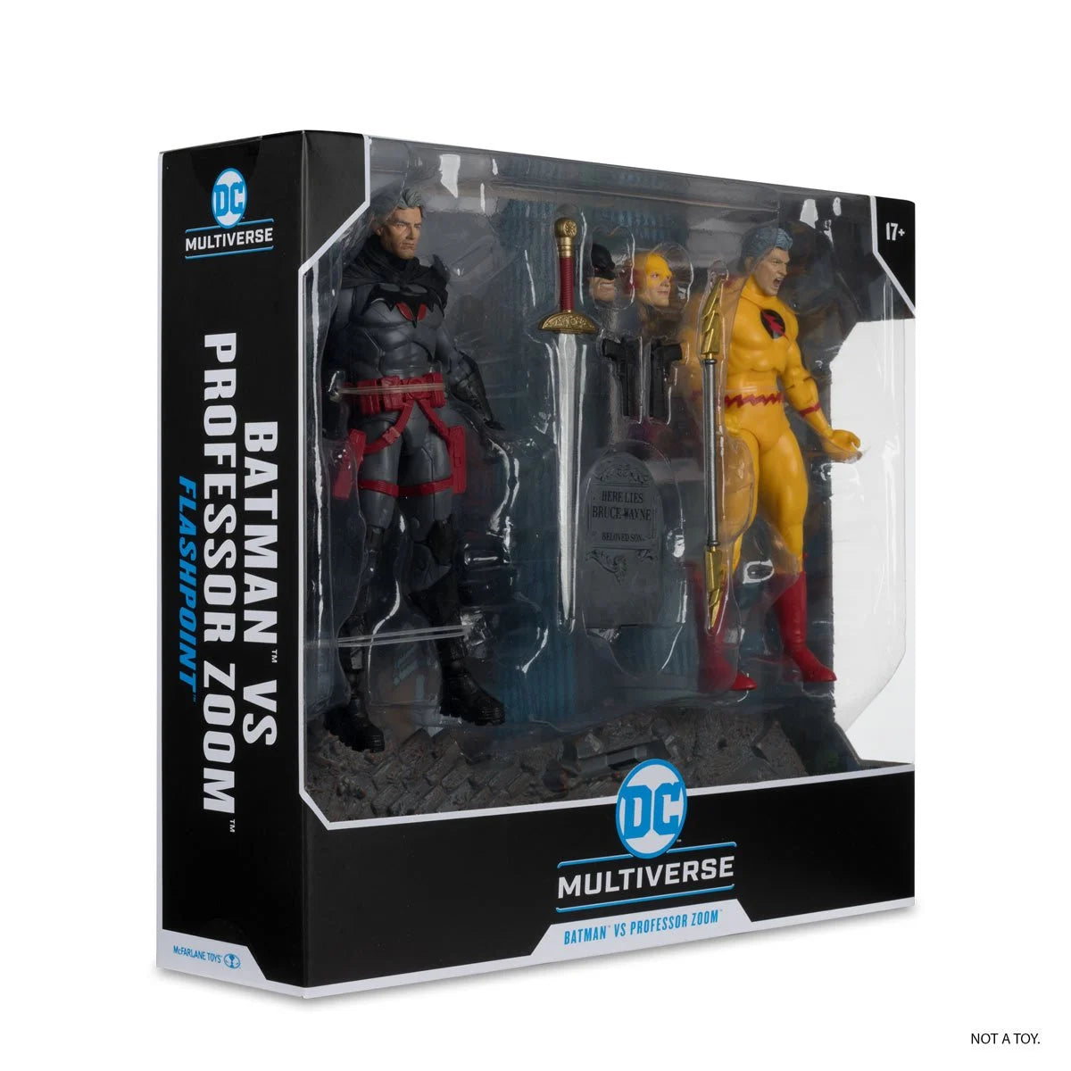 Batman vs. Professor Zoom Flashpoint DC Multiverse Action Figure 2-Pack Set - Collectible Superhero Figures for Display, Gifts & Comic Book Scenes