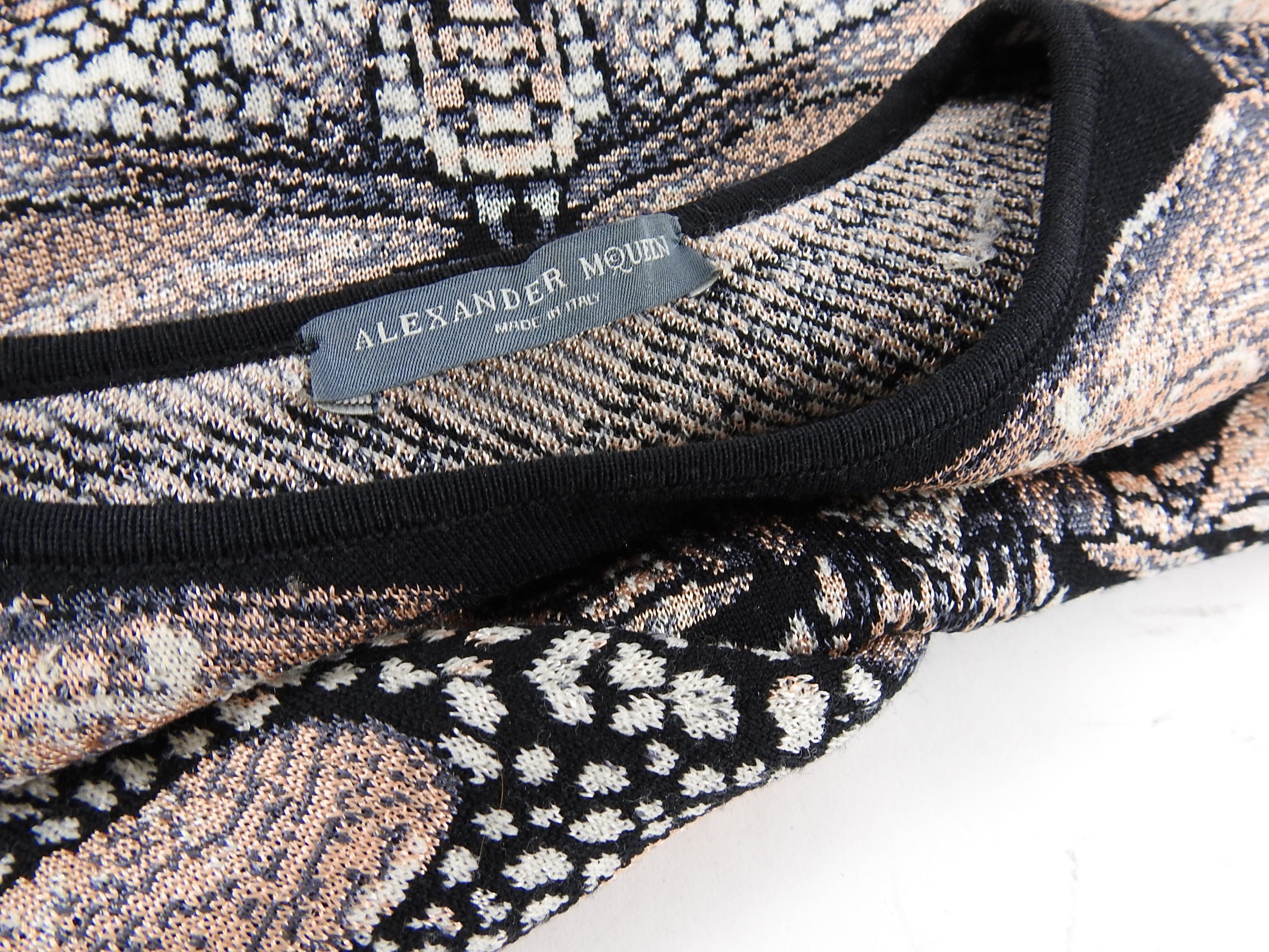 Alexander McQueen Black Dragonfly Intarsia Knit Sweater Dress - Women's Luxury Pullover Sweater Dress Size L | Elegant Fall & Winter Fashion for Parties, Dates & Special Occasions