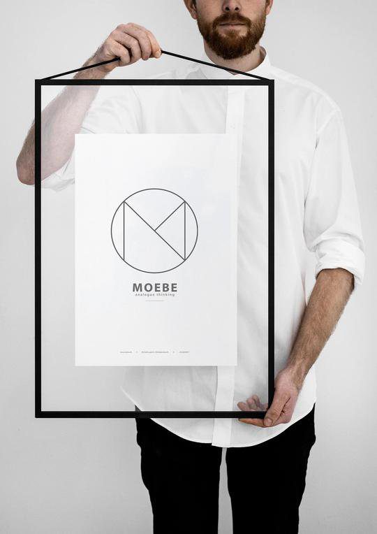 MOEBE Frame - Black Powder Coated Metal Picture Frame - 6 Size Options for Wall Art, Photos & Posters - Perfect for Home, Office & Gallery Decor