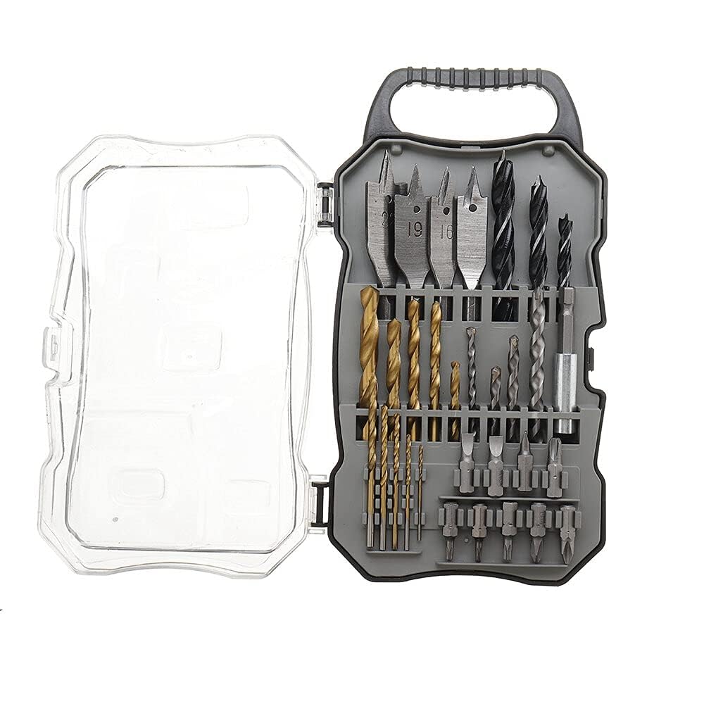 31Pcs Titanium Coated Hole Saw Cutting Set - 1/4 Inch Hex Shank with Magnetic Connecting Rod - Screwdriver Bits Kit for Wood, Metal & Plastic - Perfect for DIY Projects, Home Repairs & Construction Work