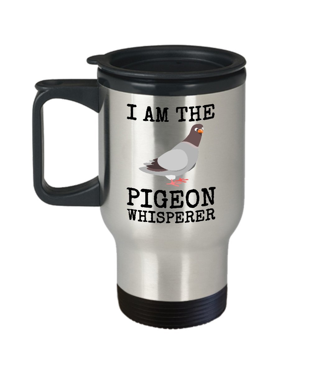 Pigeon Whisperer Travel Mug - Insulated Coffee Cup for Bird Lovers - Perfect Gift for Birdwatchers & Nature Enthusiasts - Ideal for Camping, Hiking & Outdoor Adventures
