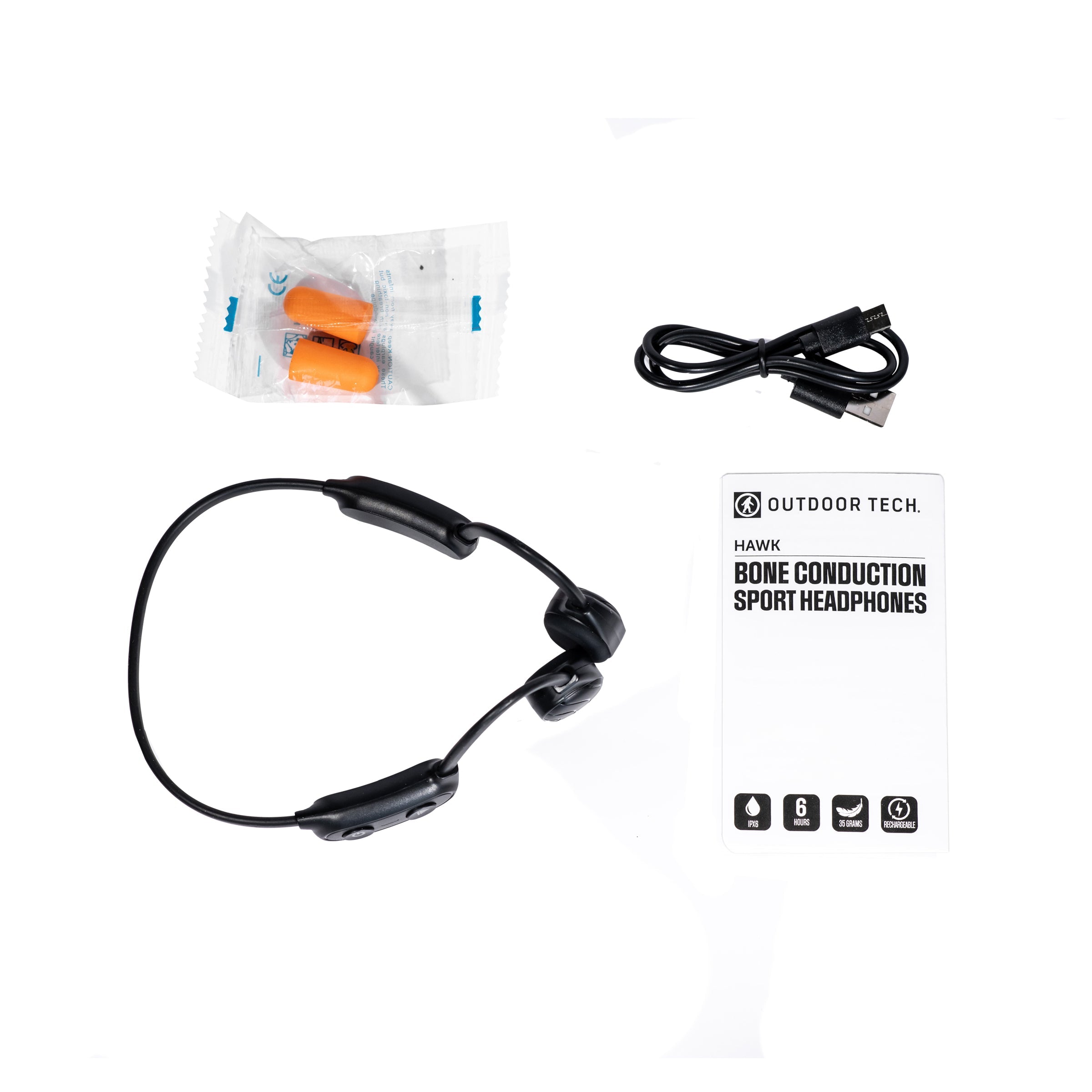 Hawk Bone Conduction Headphones - Wireless Bluetooth 5.0 Open-Ear Headset with Built-in Mic for Running, Cycling, Workouts & Outdoor Activities