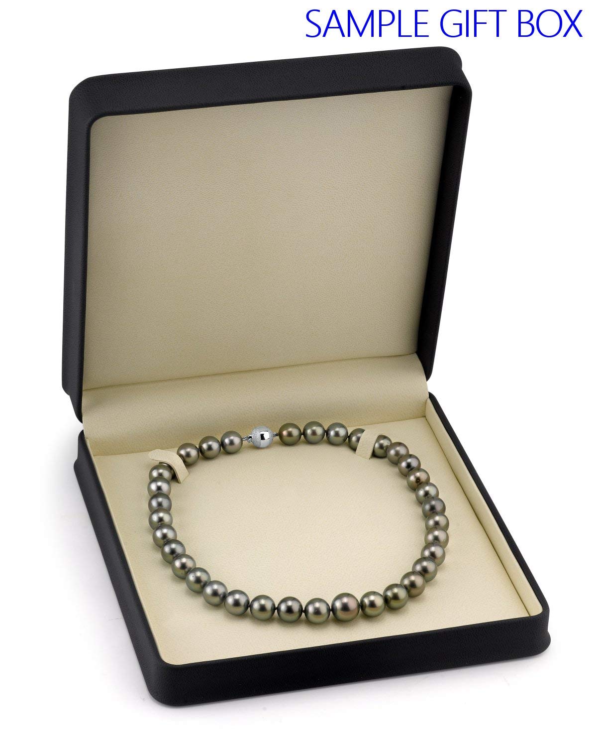 14K Gold 8-10mm Black Tahitian Pearl Necklace for Women - Elegant Evening Wear