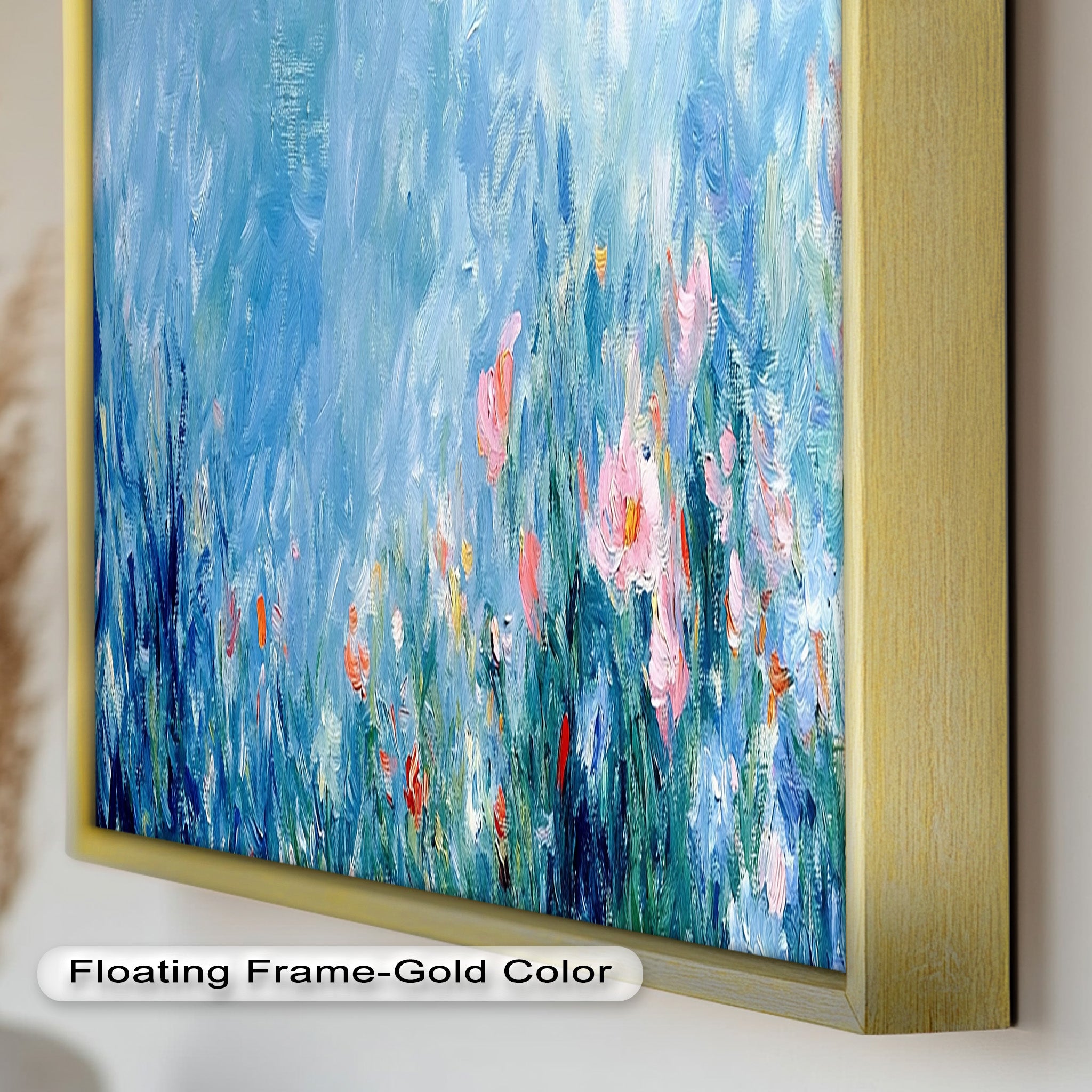 Abstract Floral Impressionist Oil Painting - Handmade Canvas Wall Art for Living Room, Bedroom & Office Decor