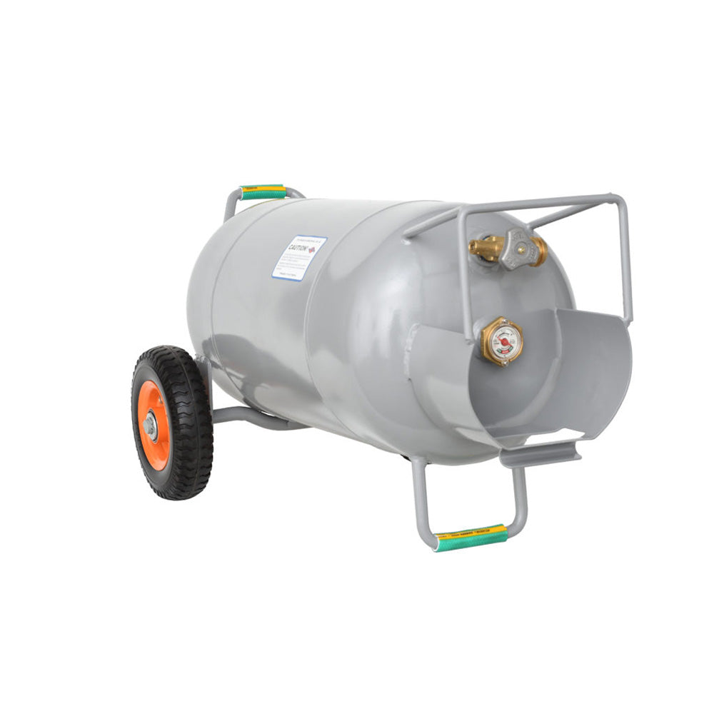 Flame King YSN40HOG 40 LB Horizontal & Vertical Propane Tank with OPD Valve & Wheels - Perfect for Grilling, RV Travel, and Outdoor Camping