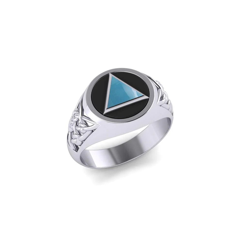 Celtic AA Recovery Silver Ring for Men & Women - Strength & Unity Symbol TR1020 - Perfect for Gifts, Weddings & Spiritual Healing