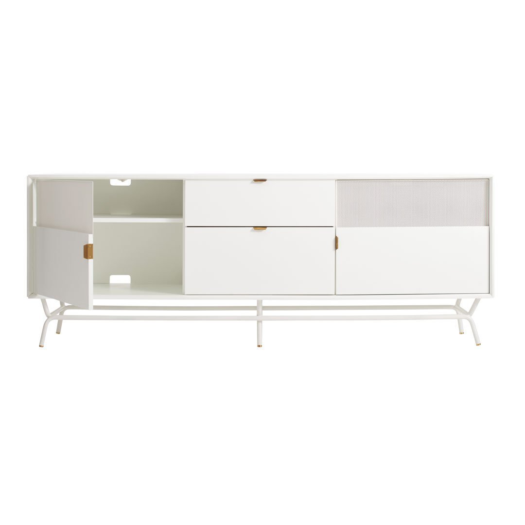 2-Door 2-Drawer Entryway Console Table - Modern Narrow Hallway Sofa Table for Small Spaces, Living Room & Bedroom Storage Furniture