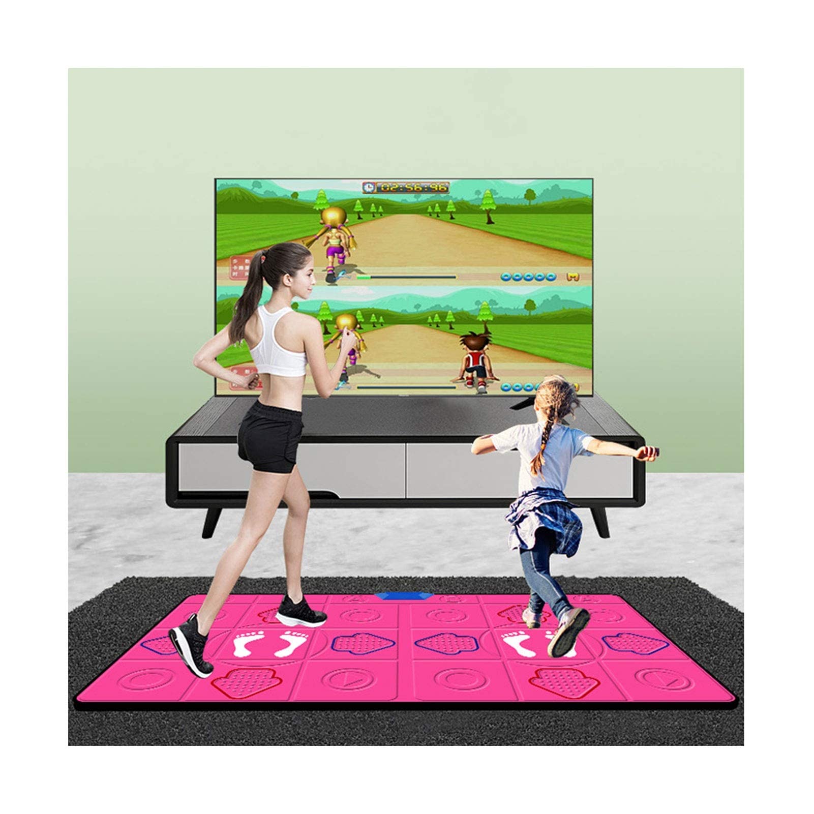 Interactive Dance Mat for Home Fitness - Double Player Yoga & Dance Game Mat (Red/Purple) - Perfect for Family Fun, Exercise & Indoor Entertainment