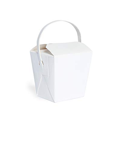 Eco-Friendly Mini To-Go Noodle Box with Paper Handle & Foldable Lids - 8oz Meal Prep Containers (2.6