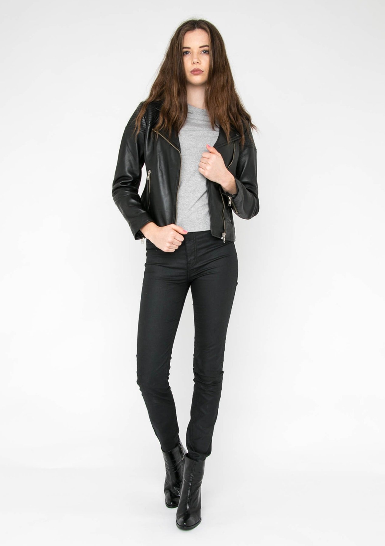 Women's Robotic Style Fringed Genuine Lambskin Leather Biker Jacket - Perfect for Motorcycle Riding, Night Out & Fashion Statement