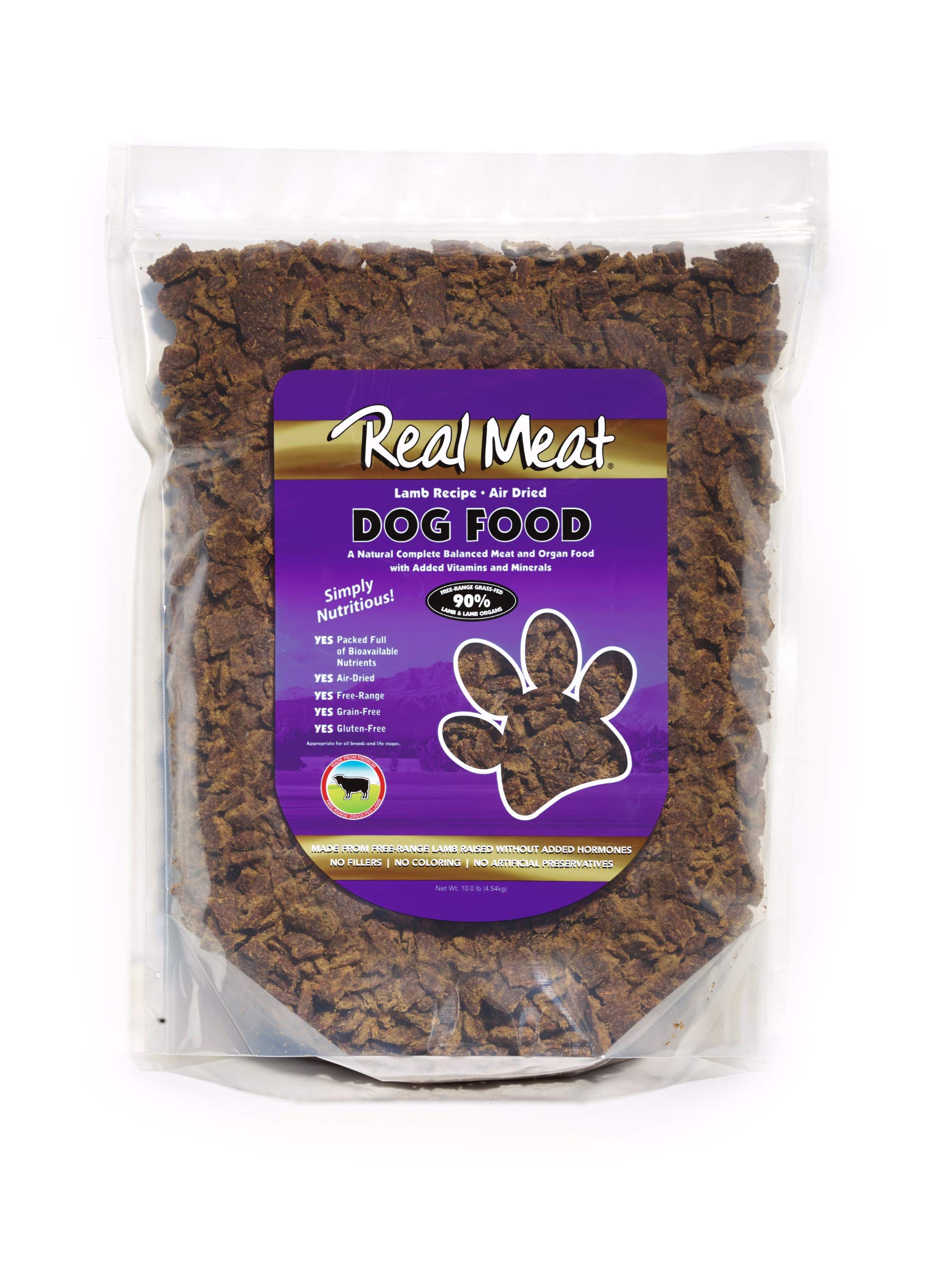 Premium Air-Dried Lamb Dog Food - 100% Real Meat, Grain-Free, 10lb Bag | High Protein Natural Treats for All Breeds & Ages | Perfect for Training, Travel & Outdoor Adventures