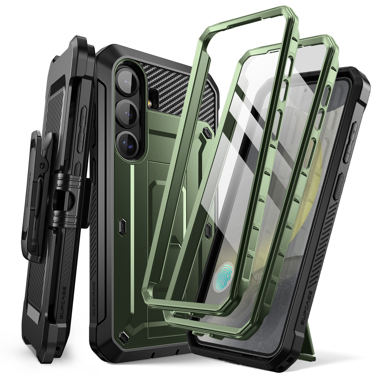 Samsung Galaxy S25 Unicorn Beetle PRO Rugged Case - Heavy Duty Protective Cover with Shock Absorption, Dark Green - Perfect for Outdoor Adventures, Construction Work & Extreme Sports Protection
