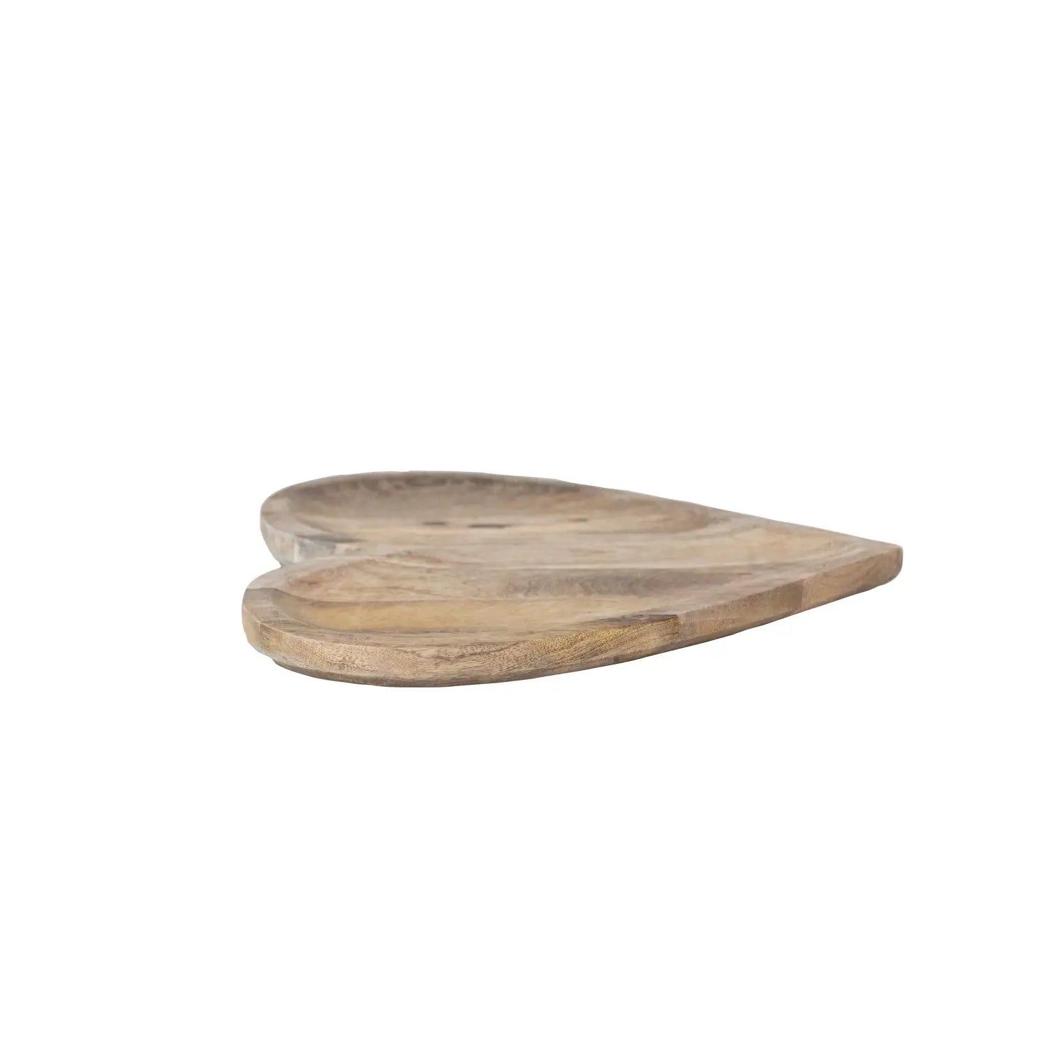 Handmade Mango Wood Heart-Shaped Serving Tray - Natural Wooden Decorative Platter for Jewelry, Keys, Candles | Perfect for Valentine's Day Gifts, Wedding Decor & Coffee Table Centerpiece