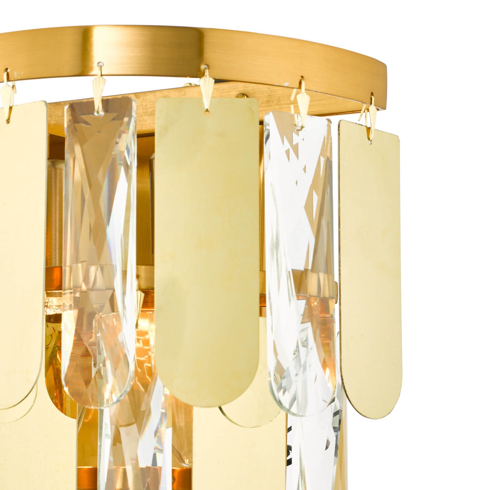 Amira 2-Light Wall Sconce - Polished Gold Finish with Crystal Accents - Perfect for Bedroom, Living Room, or Hallway Lighting