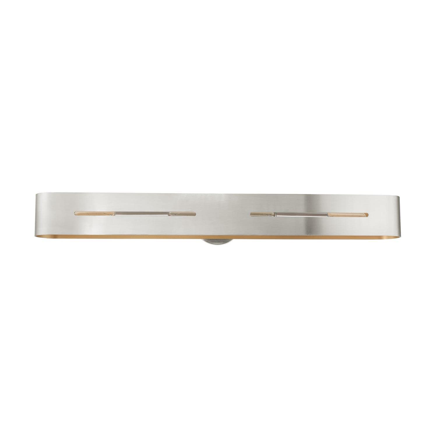 Livex Lighting Ravena 4-Light Wall Sconce in Brushed Nickel with Gold Interior - Perfect for Bedroom, Hallway & Living Room Wall Decor