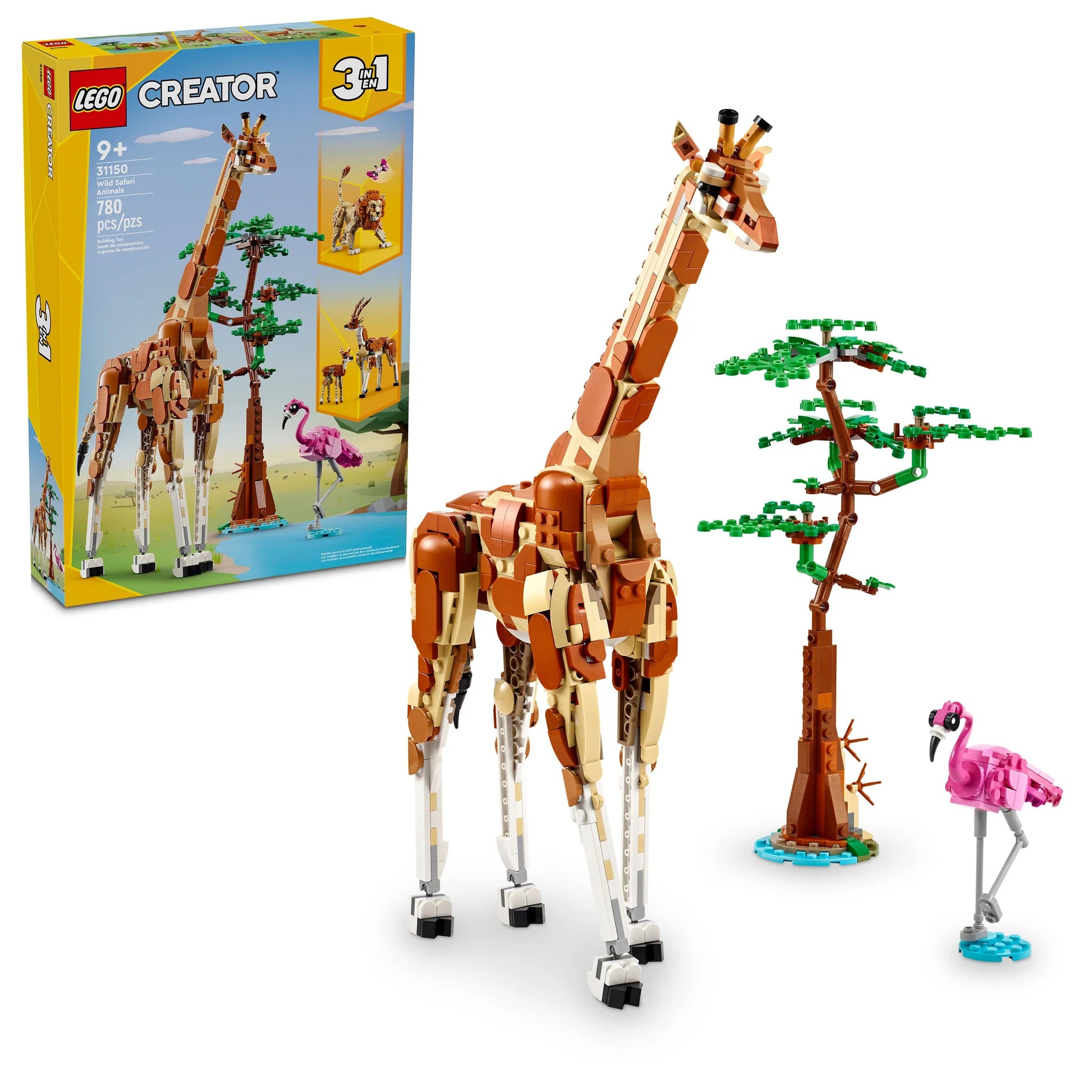 LEGO® Creator™ Wild Safari Animals Building Kit - Lion, Elephant, Giraffe - Creative STEM Toy for Kids & Adults - Perfect for Playtime, Gift Giving & Home Decor