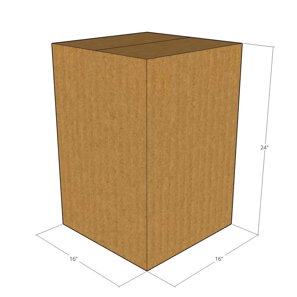 16x16x24 Inches 75 ECT New Corrugated Shipping Boxes - Heavy Duty Moving & Storage Cartons for Home, Office & Ecommerce Packaging