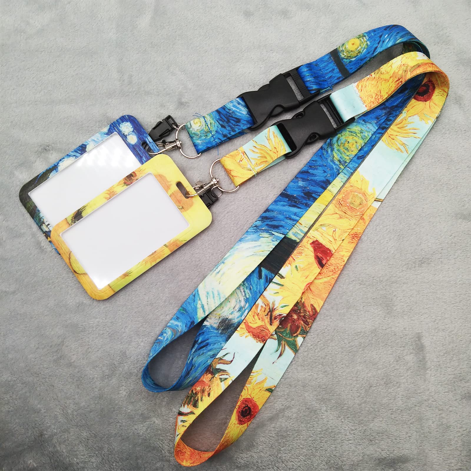 2 Pack Detachable Lanyard with ID Holder & Keychain - for Work, Events & Travel