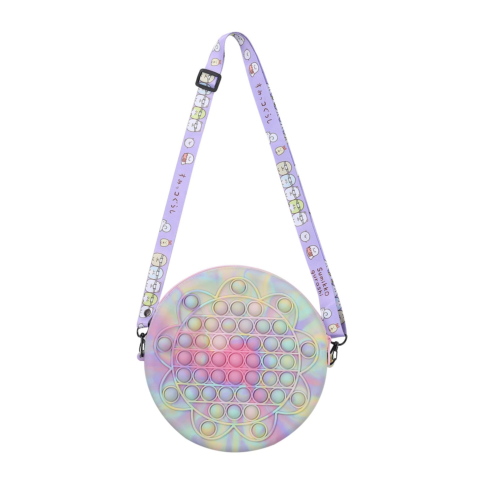 SOLILOQUY Pop Shoulder Bag - Fidget Sensory Crossbody Purse for Girls & Women - Bubble Popper Silicone Handbag for Stress Relief & Anxiety (Sunflower, One Size) - Perfect for School, Travel & ADHD Focus Aid