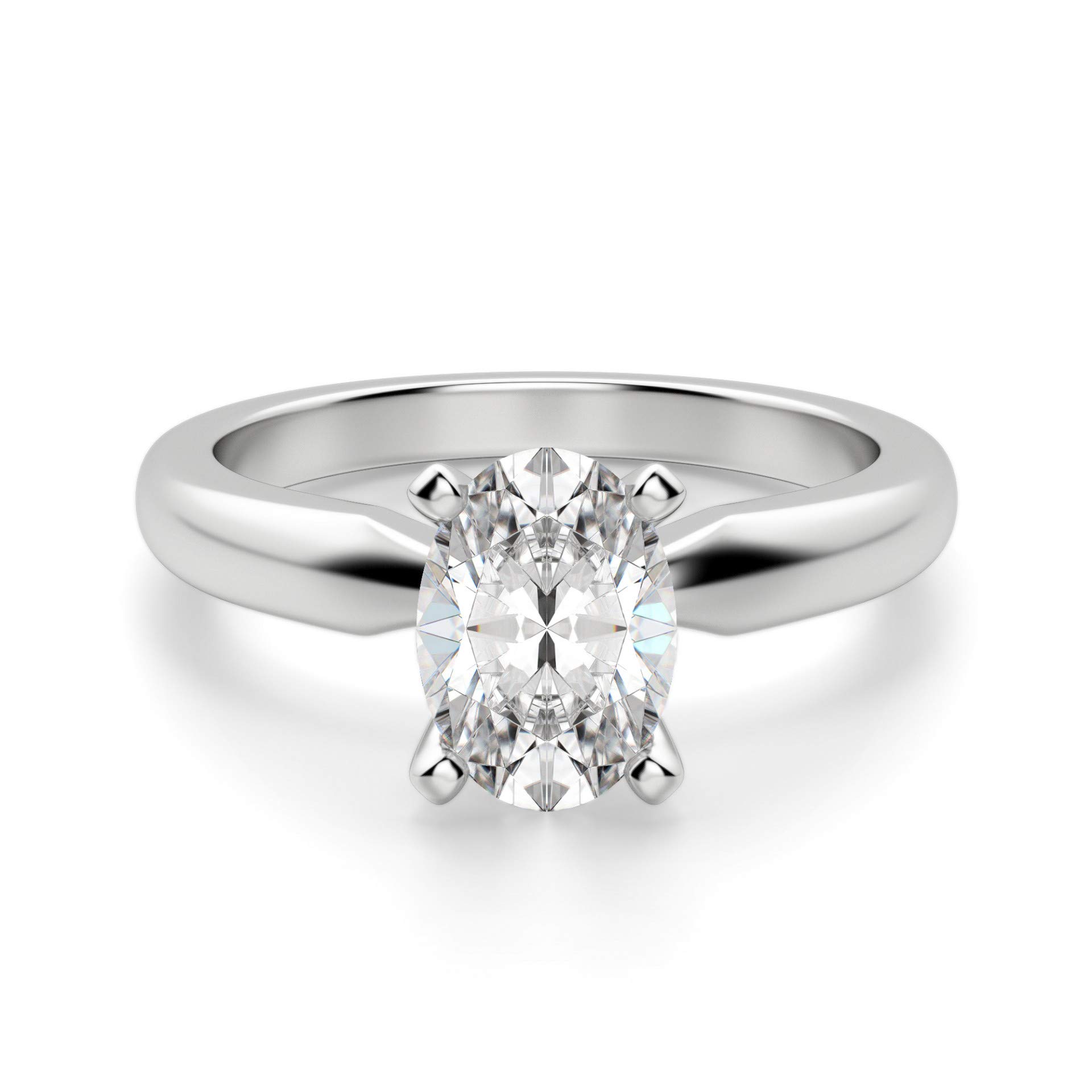 1CT Oval Cut Colorless Moissanite Engagement Ring Wedding Bridal Ring Set - Diamond Alternative Solitaire Halo Vintage Ring in Gold/Silver - Perfect for Proposals, Anniversaries & Bridal Jewelry | Siyaa Gems