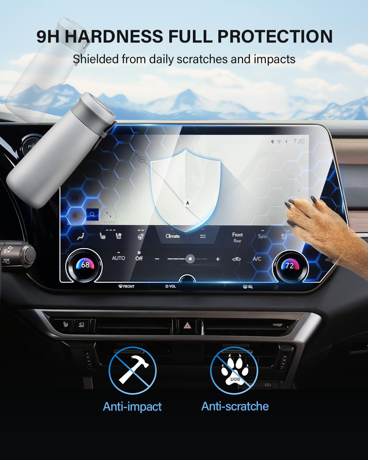 2023-2025 Lexus RX & 2024-2025 TX 14 Inch Tempered Glass Screen Protector - Anti-Scratch, Anti-Fingerprint, 9H Hardness HD Clear Screen Protector for Lexus RX/TX Touchscreen - Perfect for Daily Driving and Navigation Protection