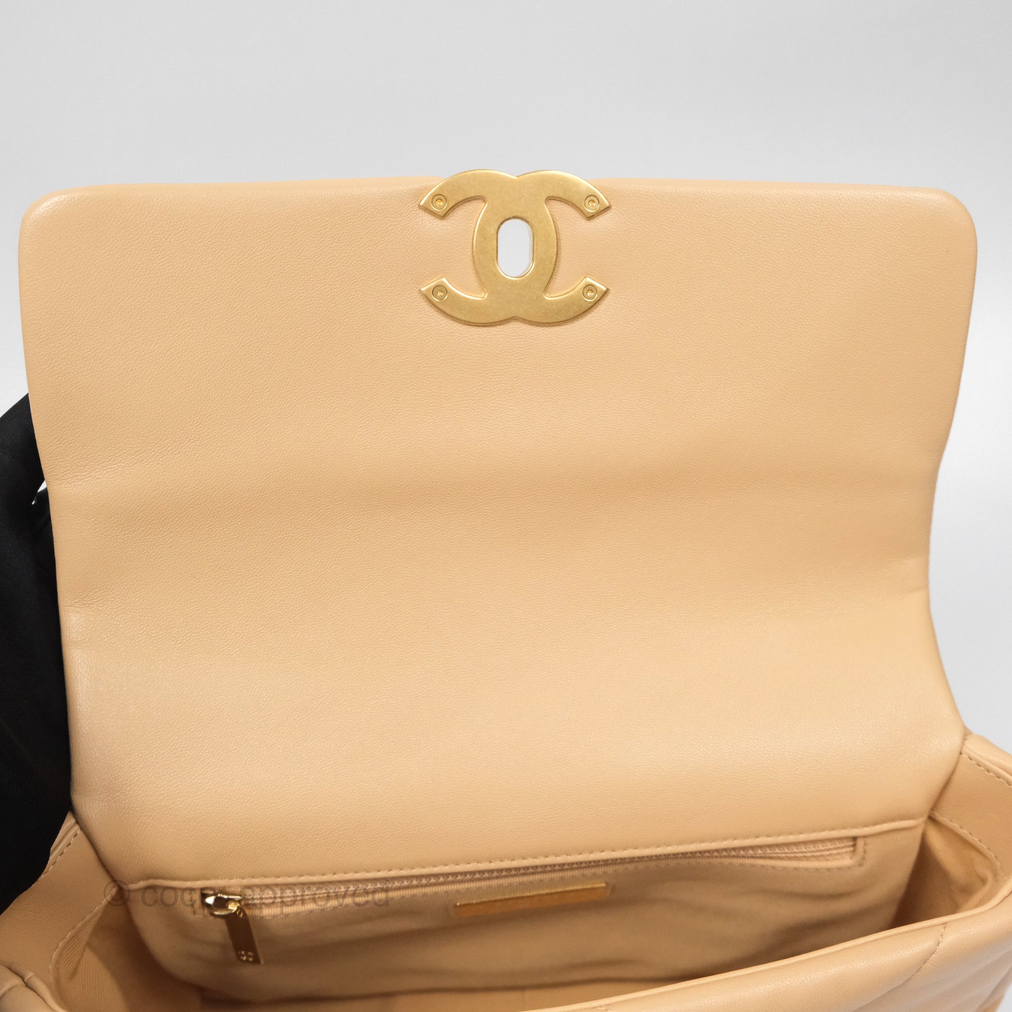 Chanel 19 Small Beige Mixed Hardware Flap Bag - Luxury Designer Handbag for Women | Perfect for Everyday Use, Work & Special Occasions