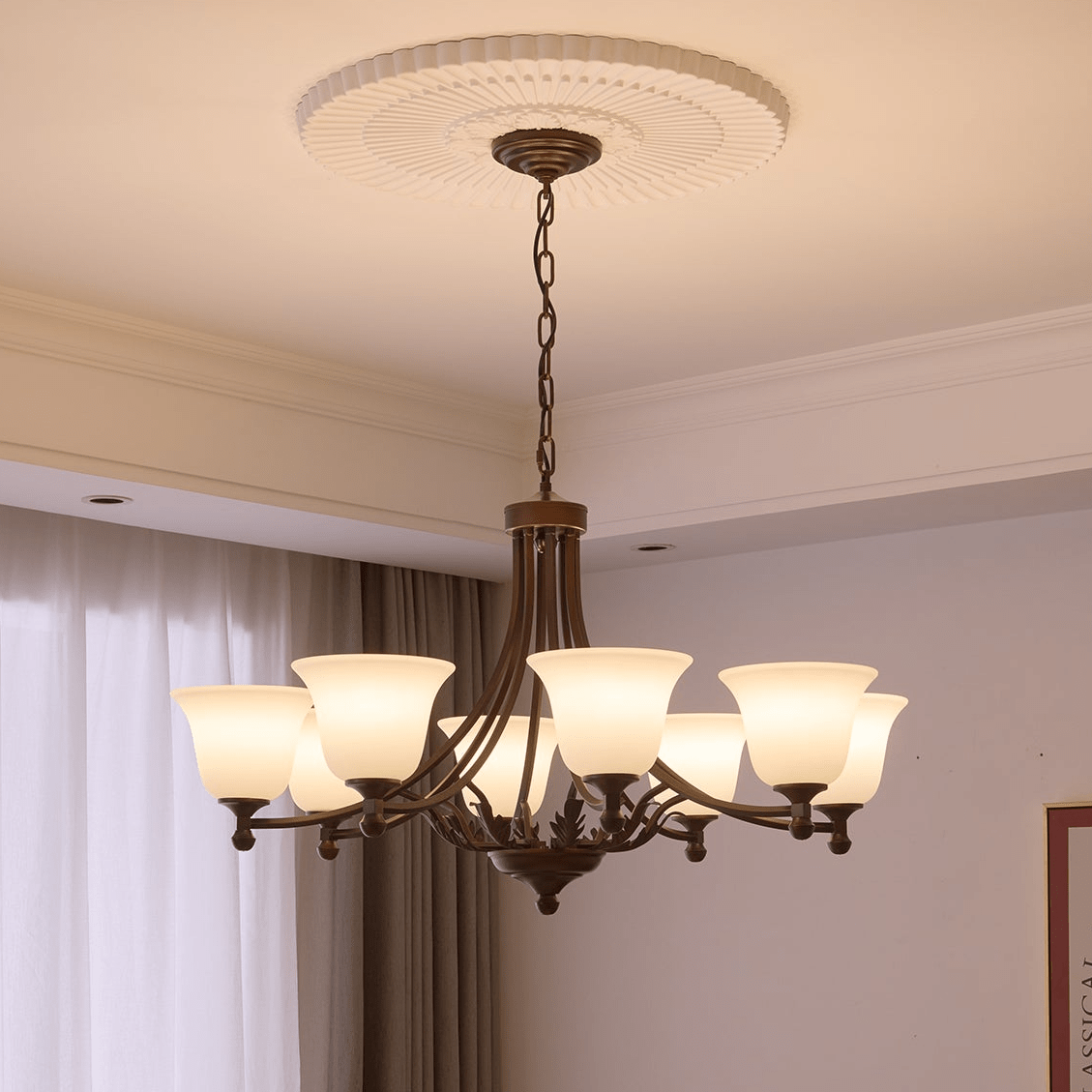 Elegant Aveline Bloom Crystal Chandelier - Modern Ceiling Light Fixture for Dining Room, Living Room & Bedroom Decor